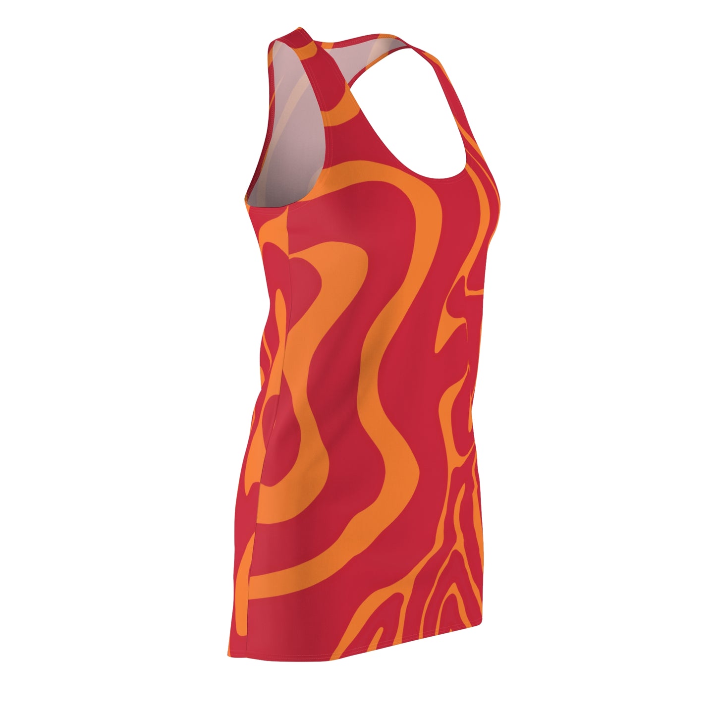 Rot Swirl Racerback Kleid – Abstraktes Sommerkleid