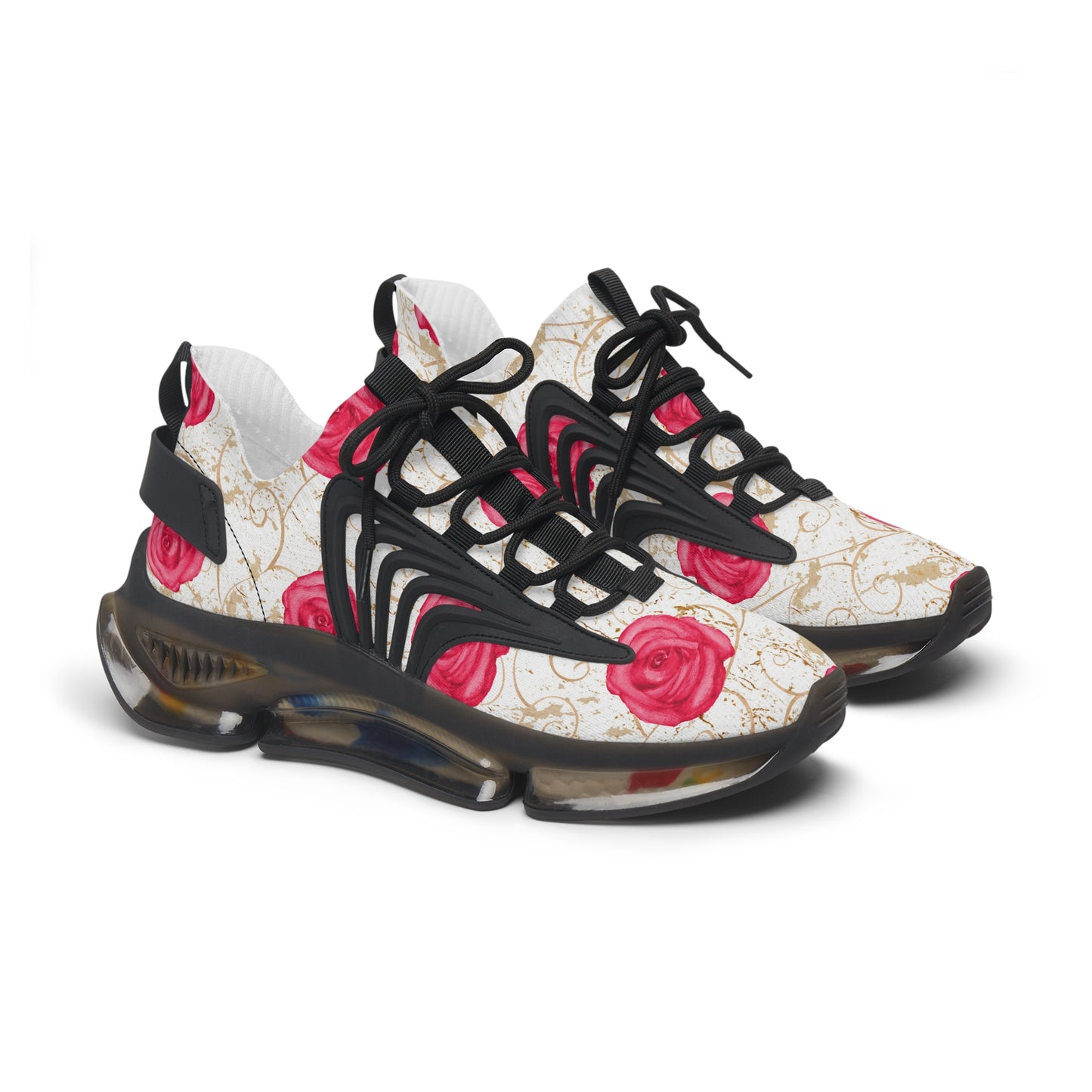 Damen Sneaker mit Rosenmuster – Stylische Sportschuhe