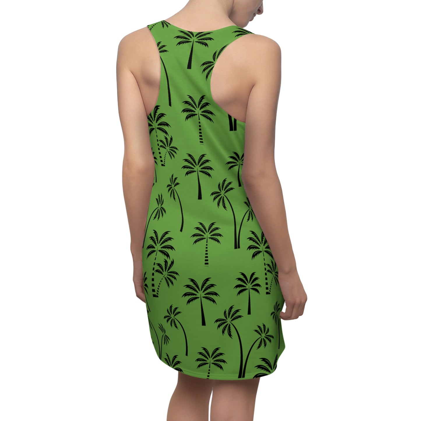 Hellgrün Palmen Racerback Kleid – Leichtes Sommerkleid
