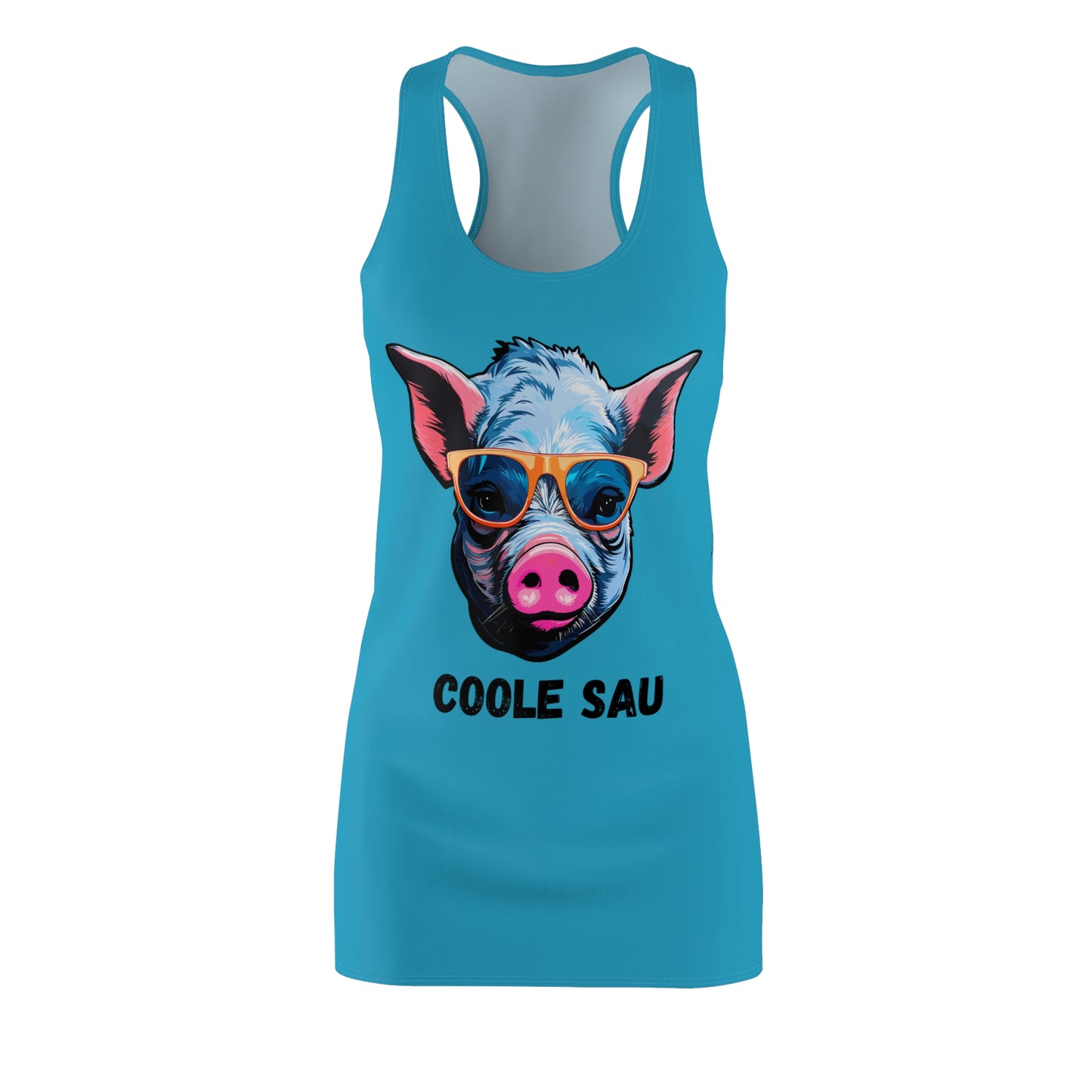 Damen Kleid Coole Sau Racerback Sommer Statement Fun