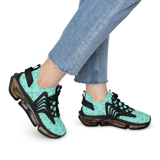 Damen Sneaker mit Herzmuster – Stylische Sportschuhe
