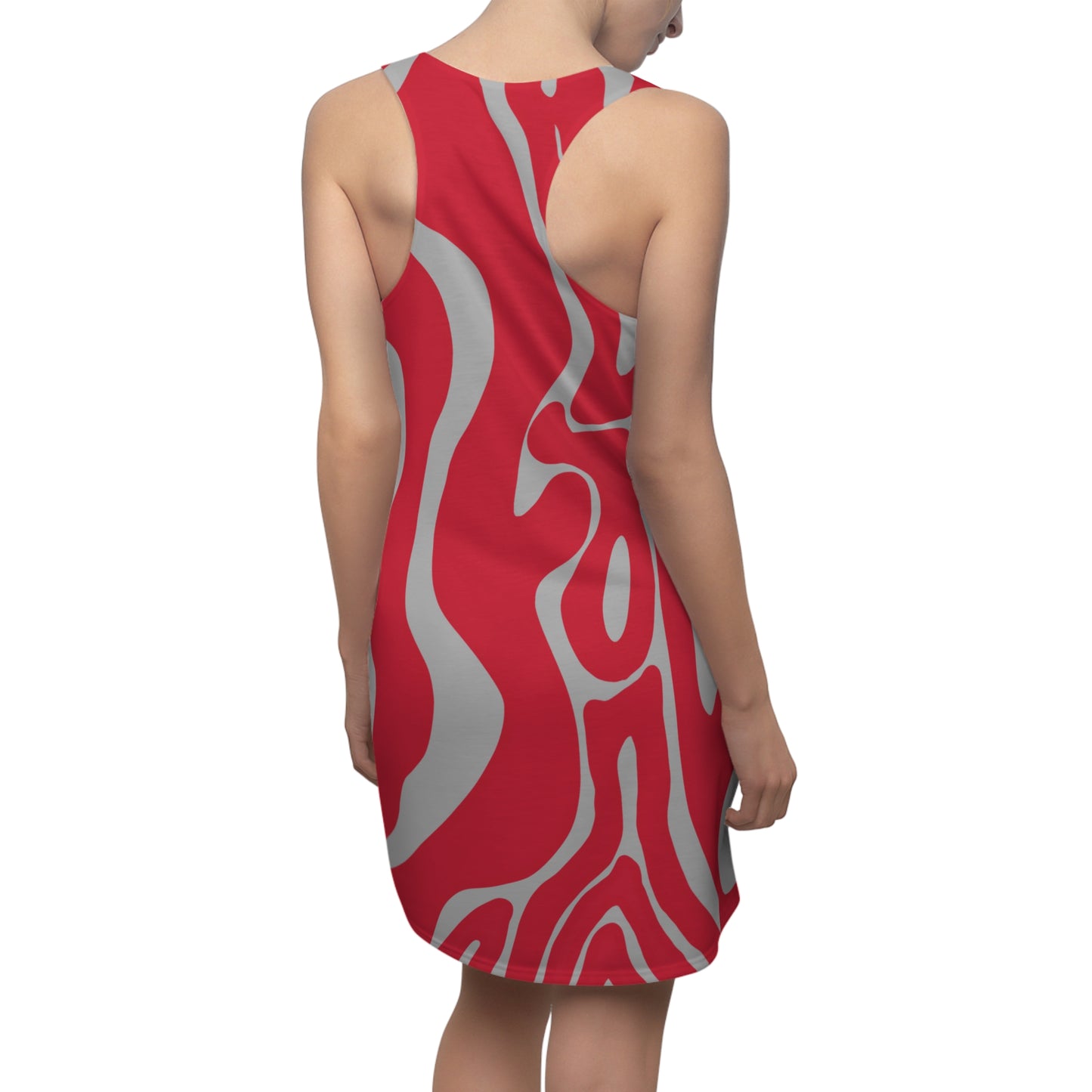 Rot Swirl Racerback Kleid – Abstraktes Sommerkleid