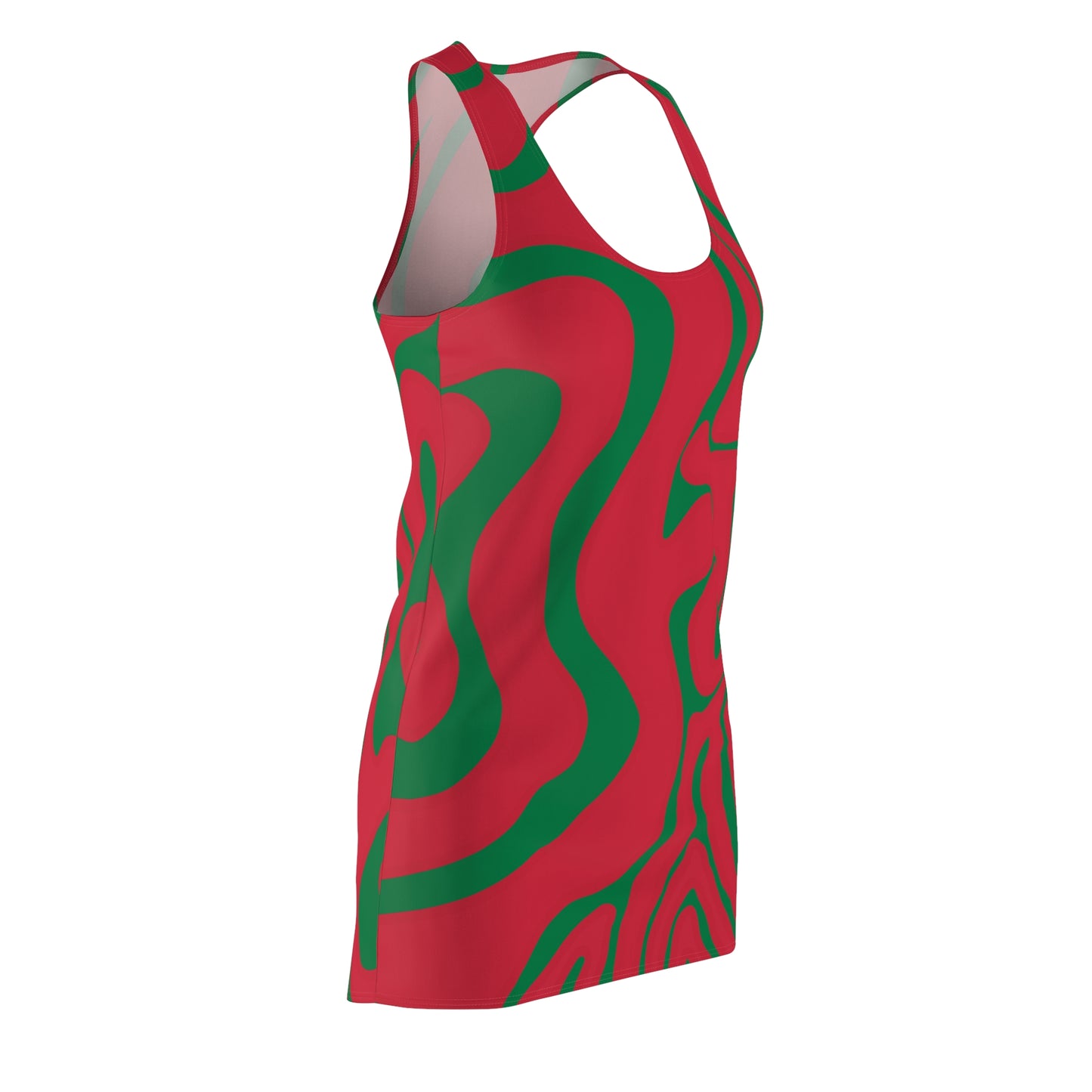 Rot Swirl Racerback Kleid – Abstraktes Sommerkleid