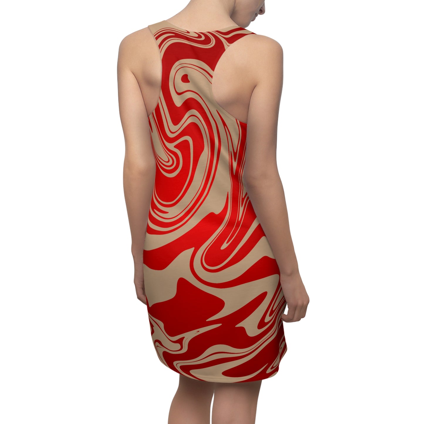 Rot Marmor Racerback Kleid – Trendiges Sommerkleid