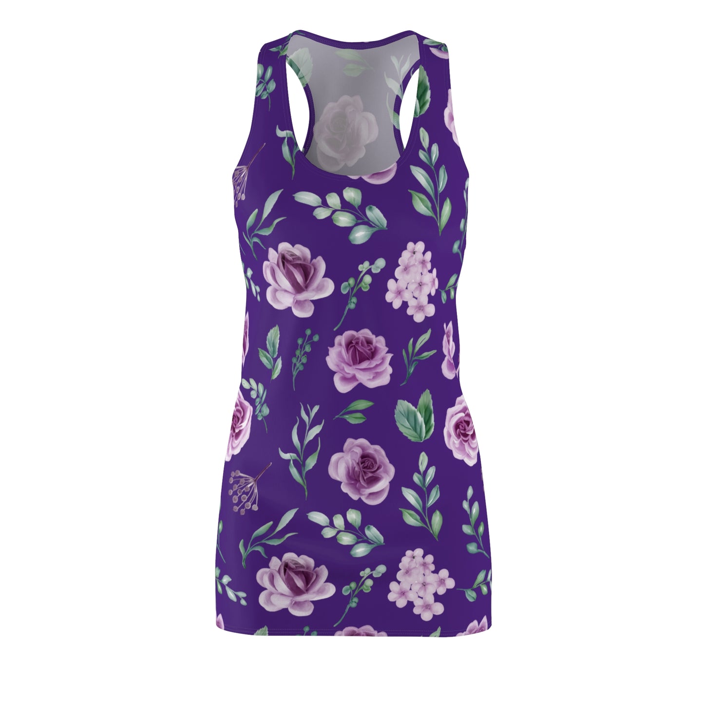 Dunkel Lila Floral Racerback Kleid – Blumenkleid Sommer Damen