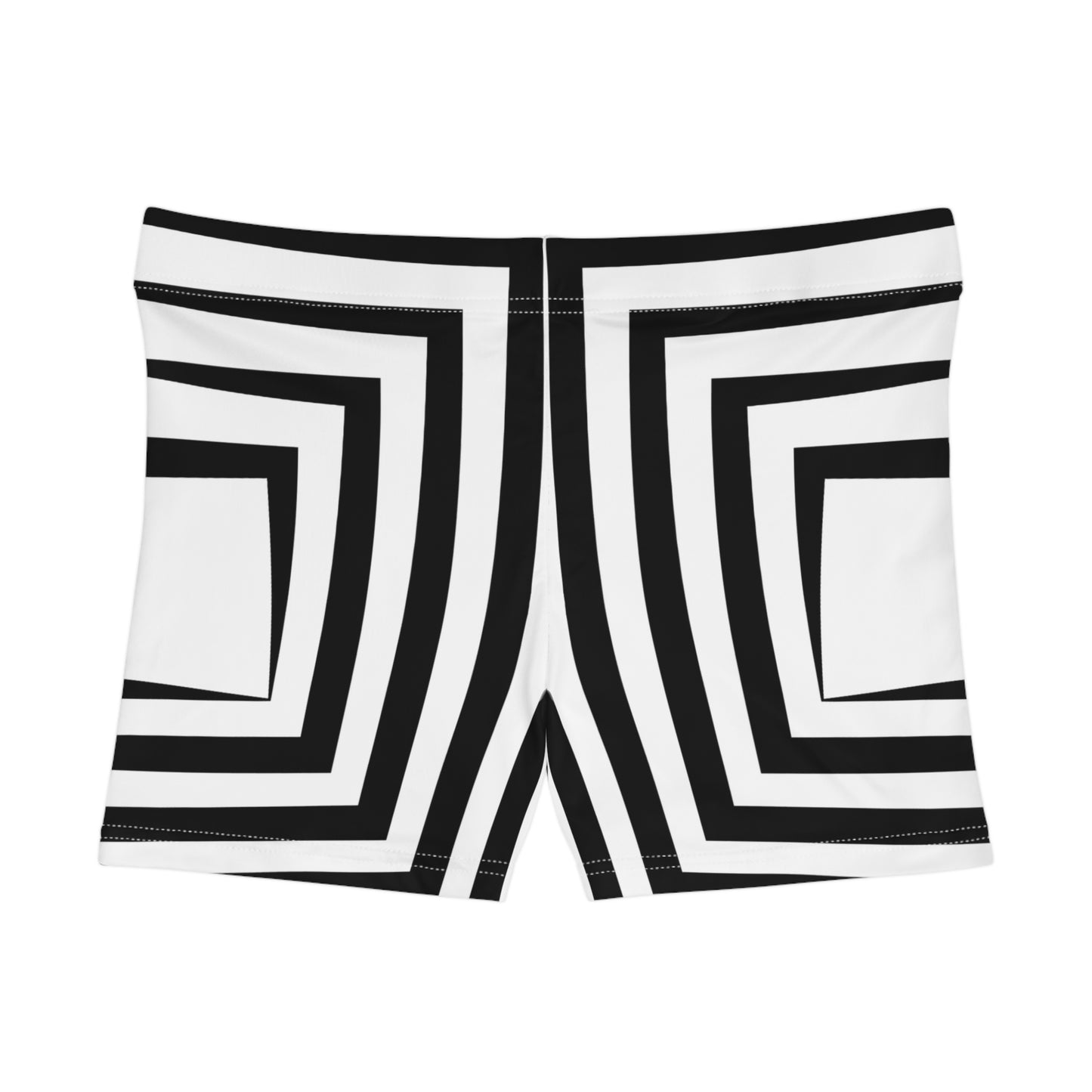 Damen Shorts Schwarz Weiss Geometrisch Activewear Sommer Freizeit
