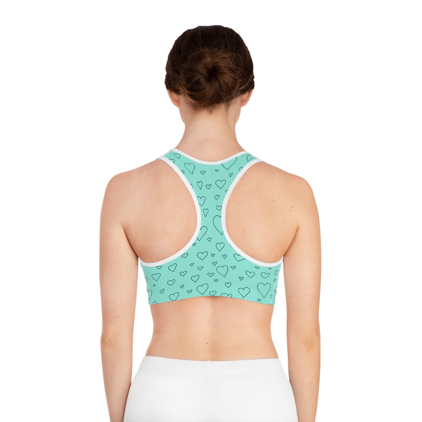 Damen Sport BH Herzmuster Atmungsaktiv Yoga Fitness Workout Top