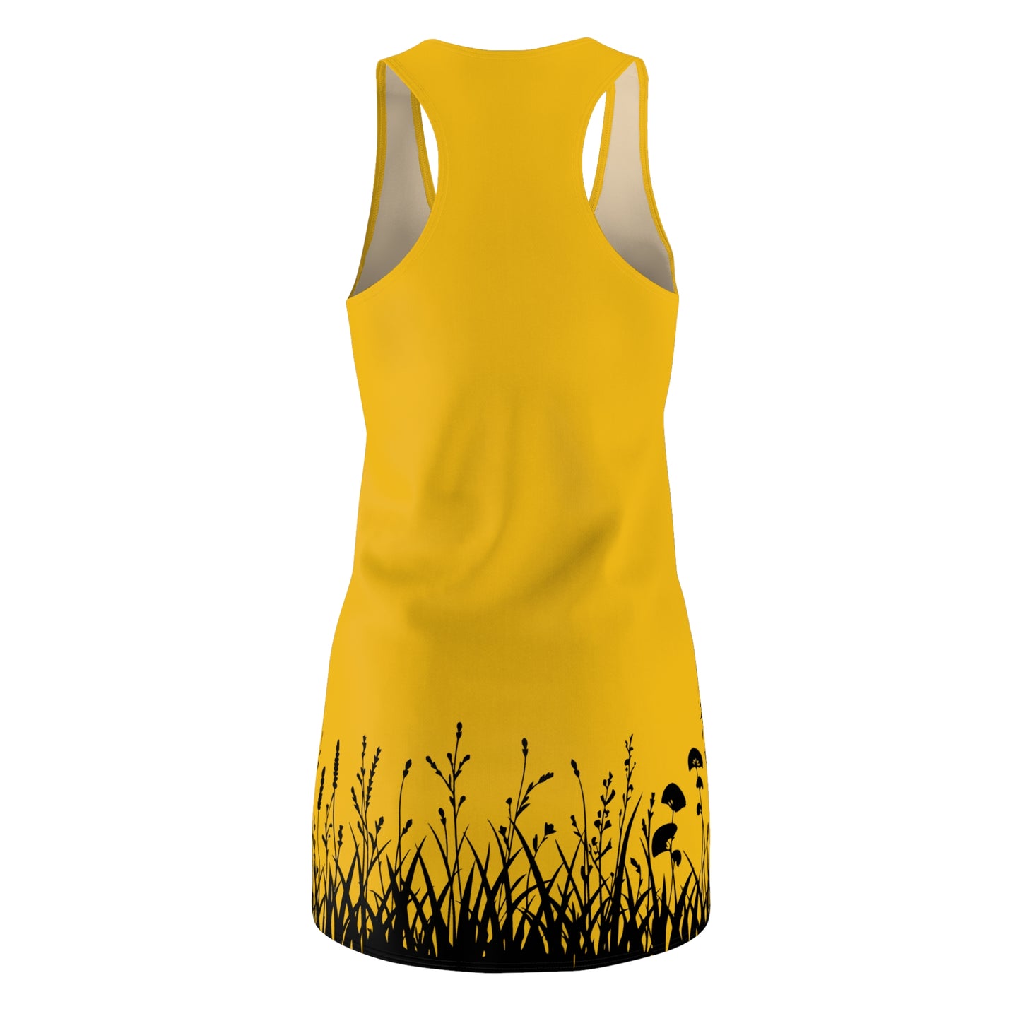 Gelb Floral Silhouette Racerback Kleid – Elegantes Sommerkleid