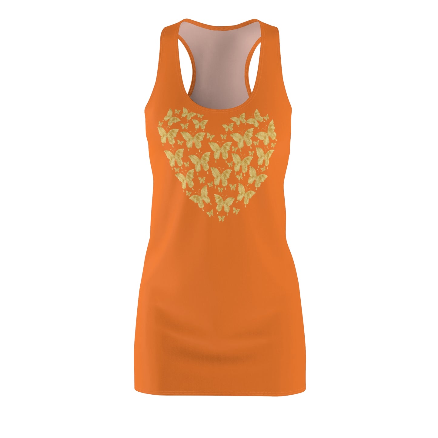 Crusta Schmetterlingsherz Racerback Kleid – Gold Sommerkleid