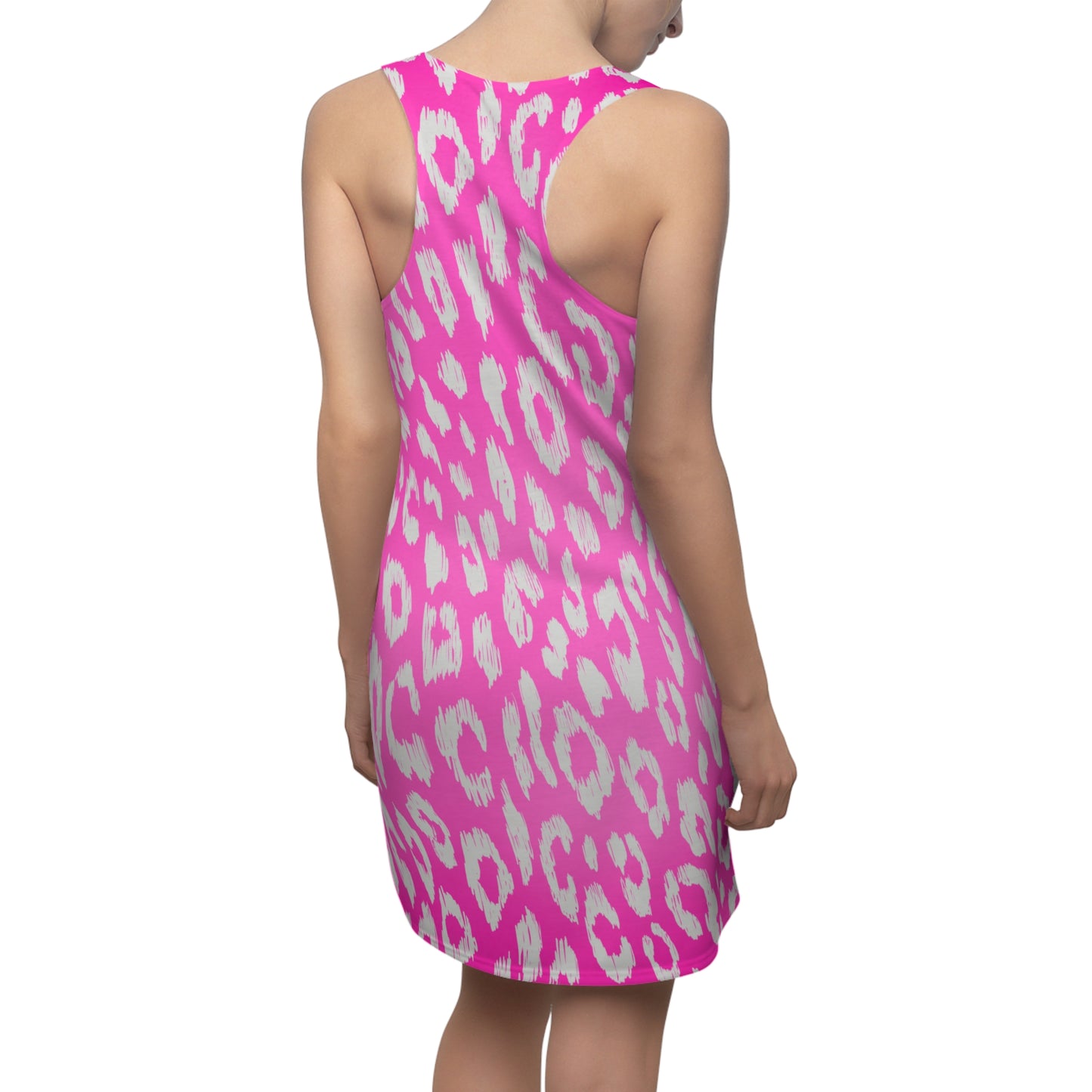 Racerback Kleid mit Leopardenmuster in Pink mit Farbverlauf
