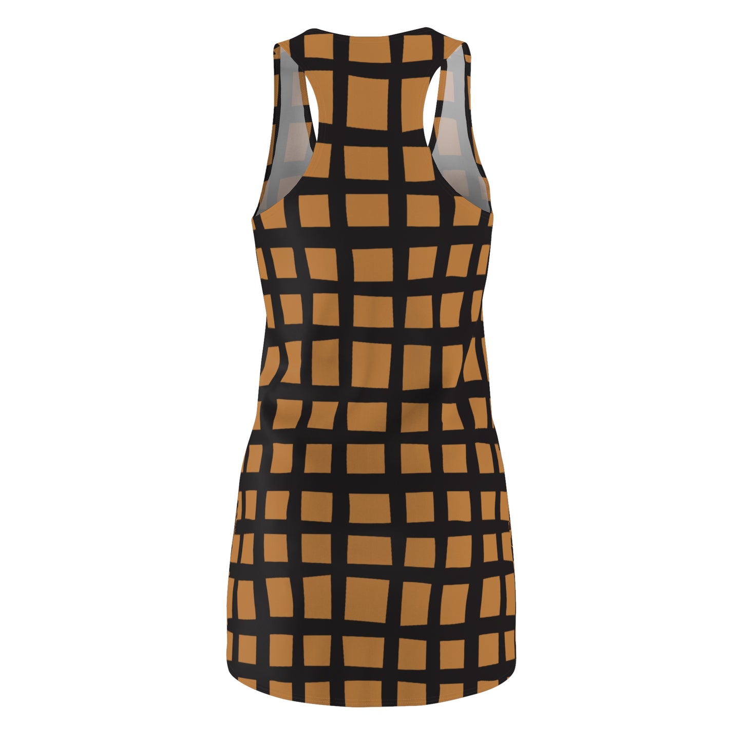 Hellbraun Grid Racerback Kleid – Moderner Sommerlook