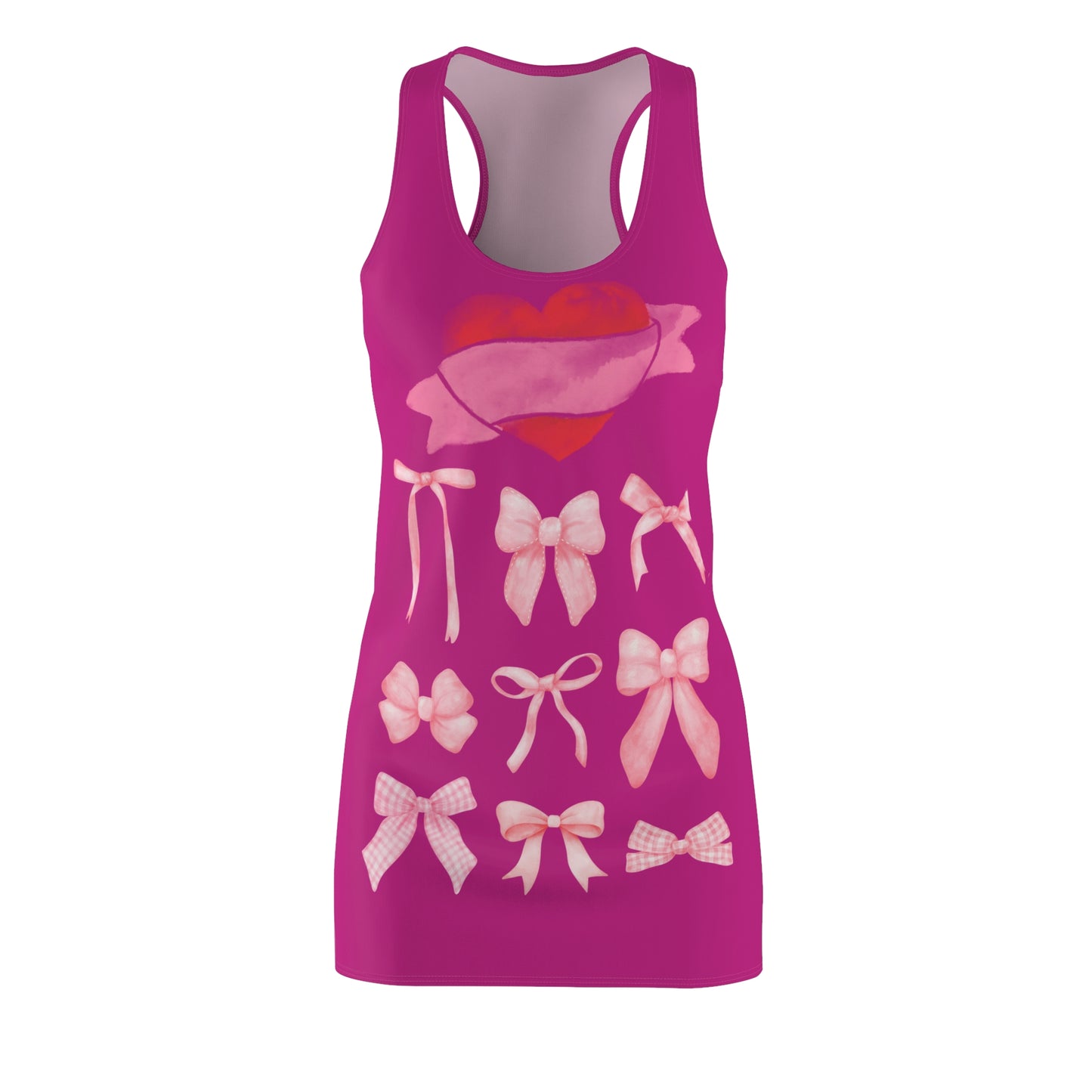 Herz & Schleifen Racerback Kleid – Romantisches Sommerkleid