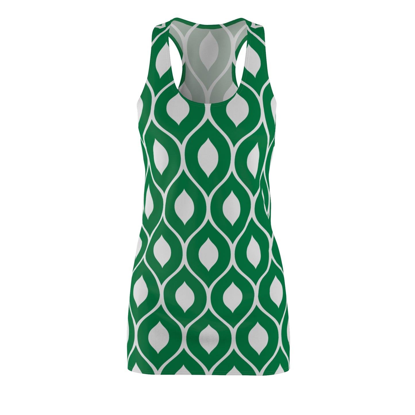 Grün Grau Geometrie Racerback Kleid – Stilvolles Sommerkleid