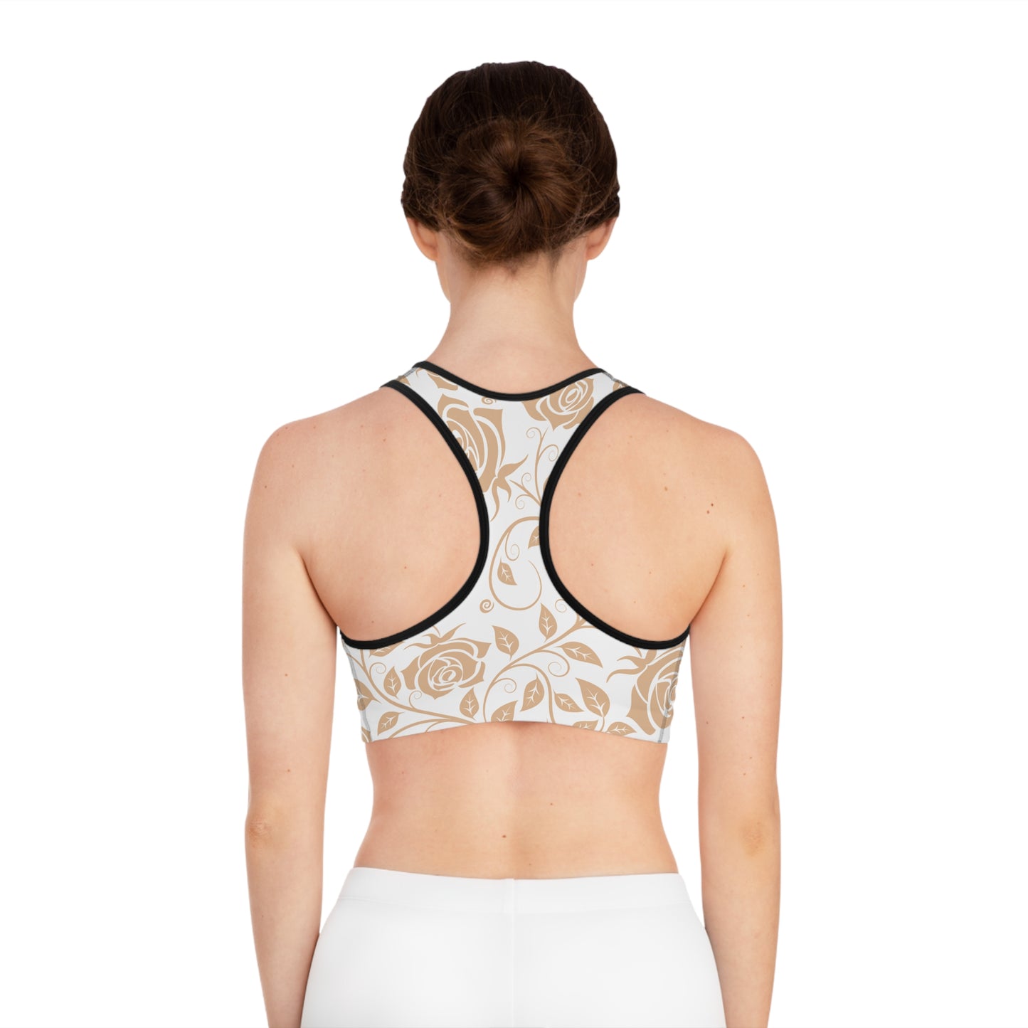 Damen Sport BH Blumenmuster Elegant Fitness Yoga Freizeit