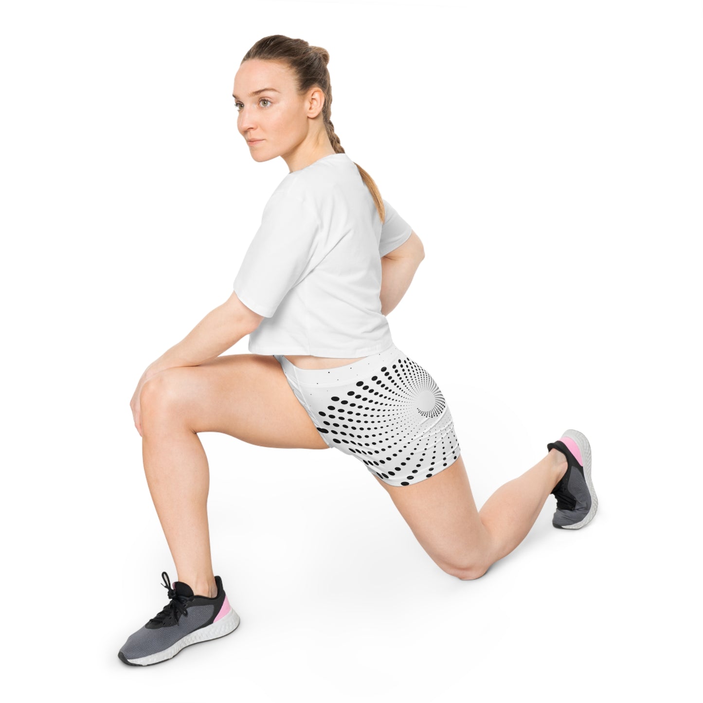 Damen Shorts Schwarz Weiss Punkte Sommer Activewear Fitness