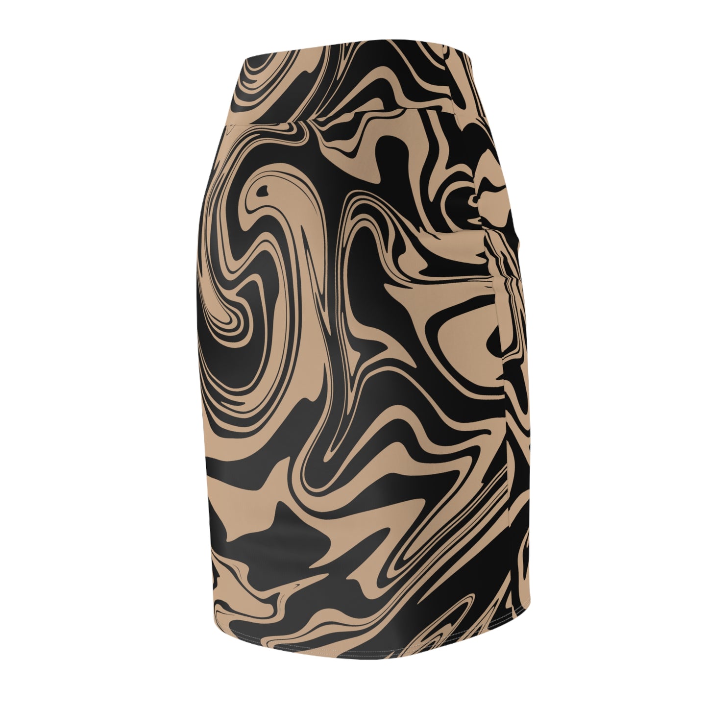 Damen Rock Marmor Print Bleistift Elegant Business Casual