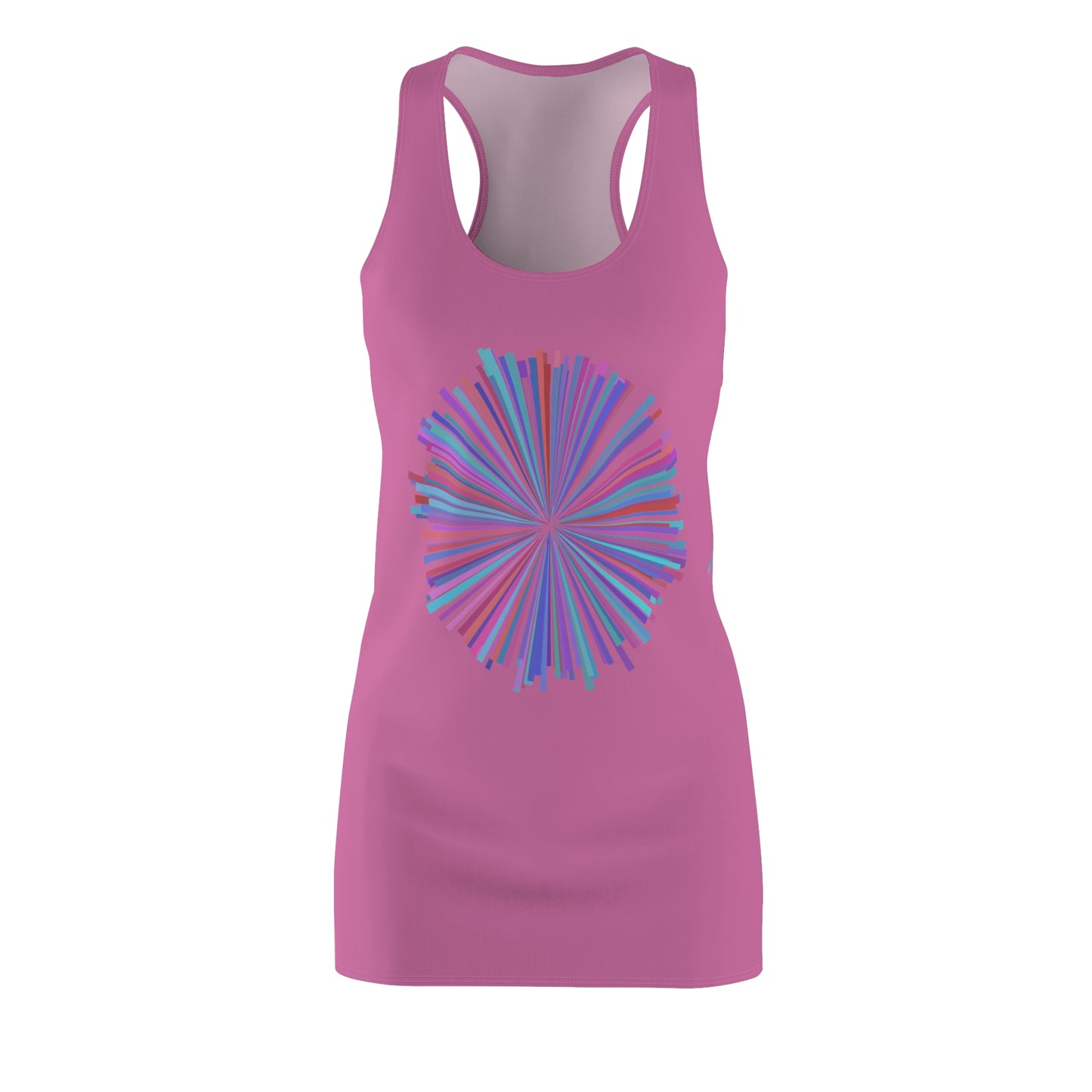 Racerback Kleid mit Aquarell-Muster – Rosa Sommerkleid, elegant & leicht