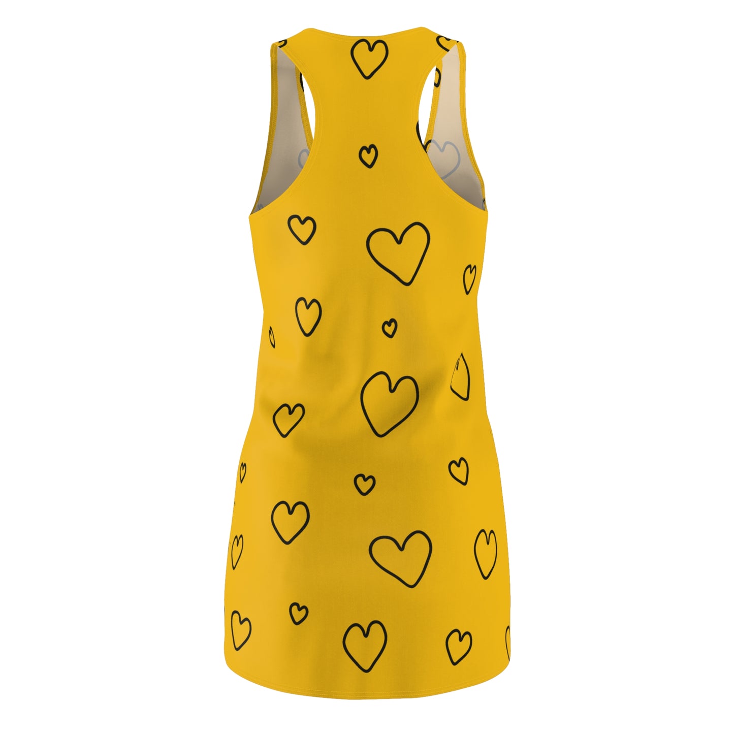 Racerback Kleid mit Herzmuster in Schwarz-Weiß – Heart Print, Cute