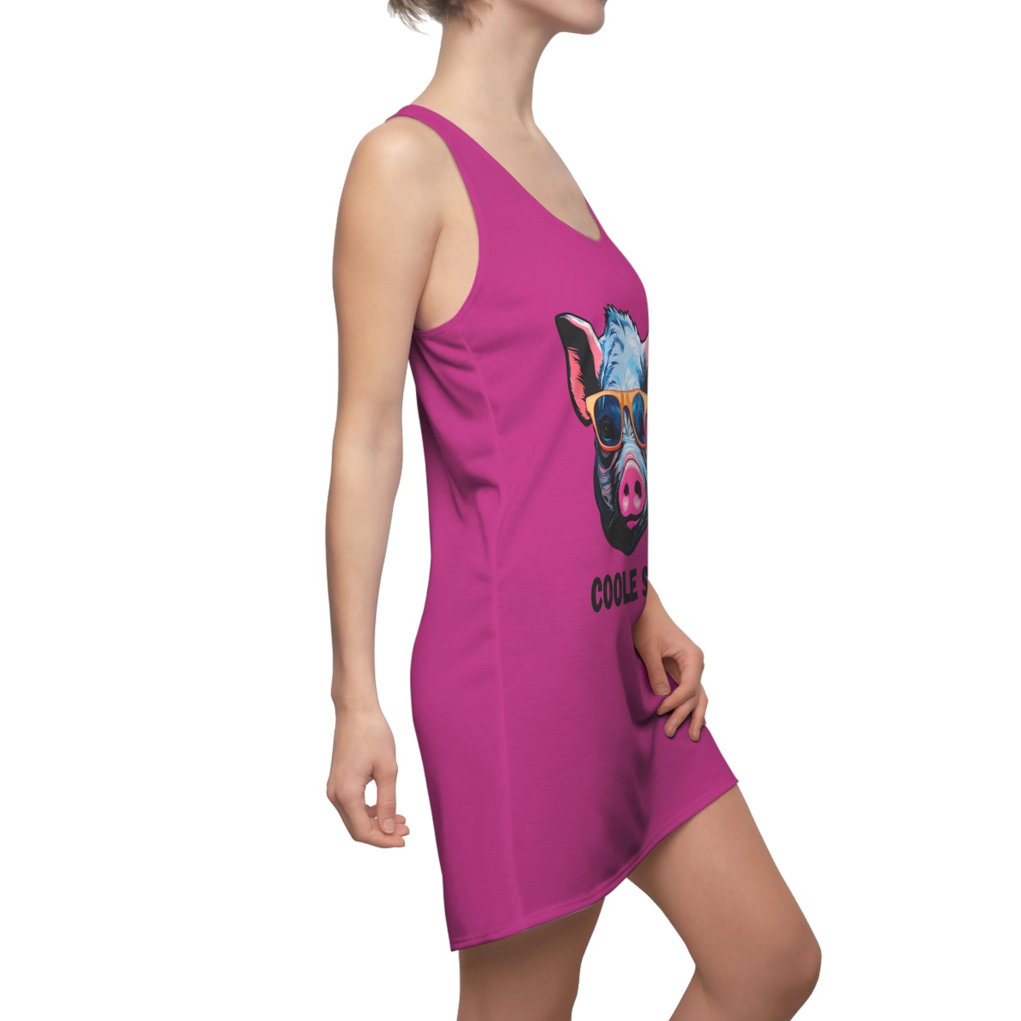 Damen Kleid Coole Sau Racerback Sommer Statement Fun