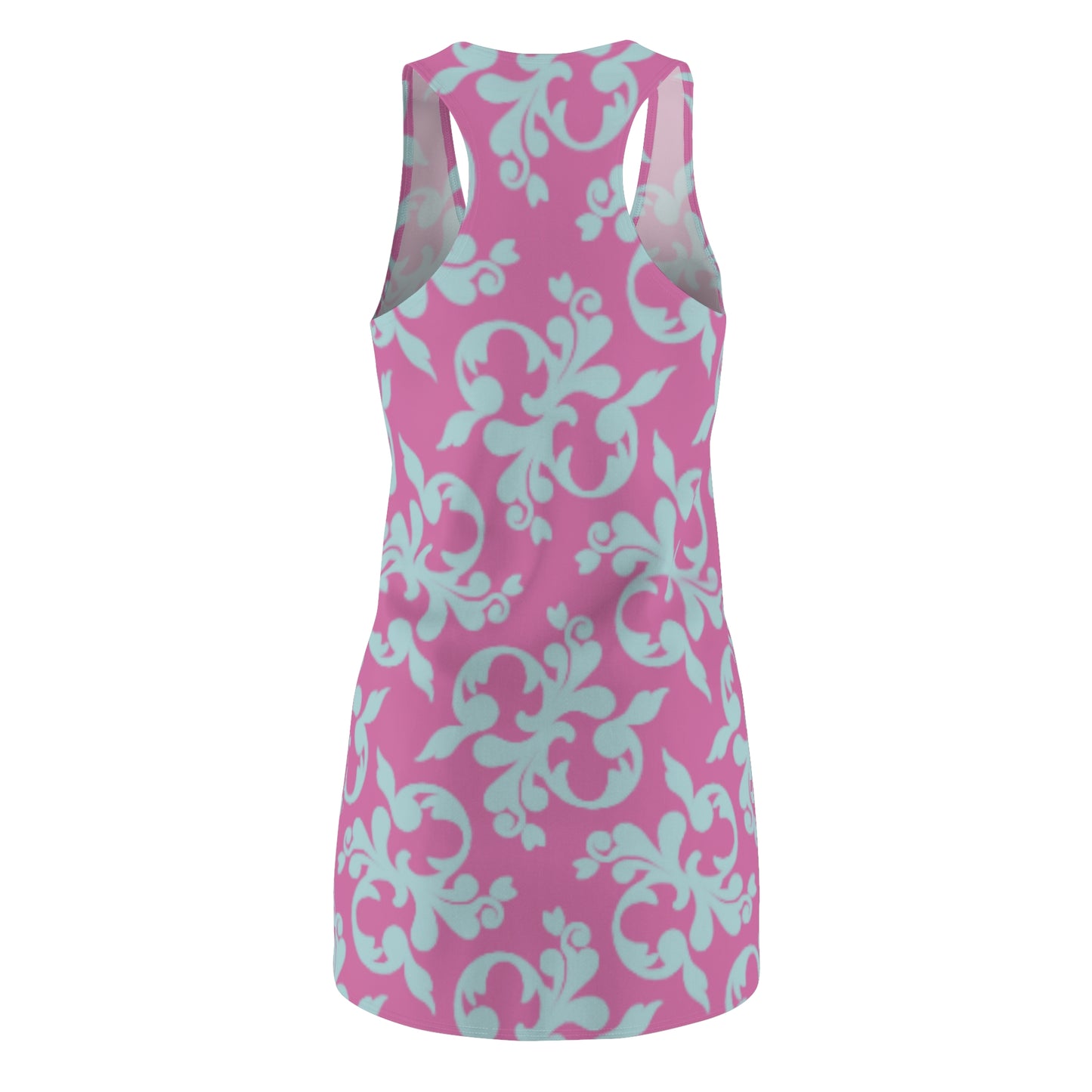 Rosa Türkis Floral Racerback Kleid – Sommer Damenmode