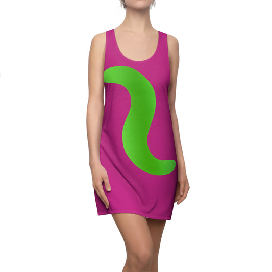 Pink Grün Abstrakt Racerback Kleid – Stylishes Sommerkleid
