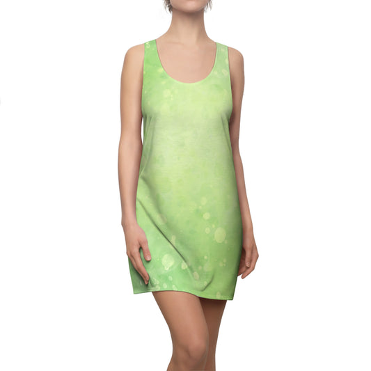 Grünes Sommerkleid Damen – Racerback Kleid mit Bubble Design