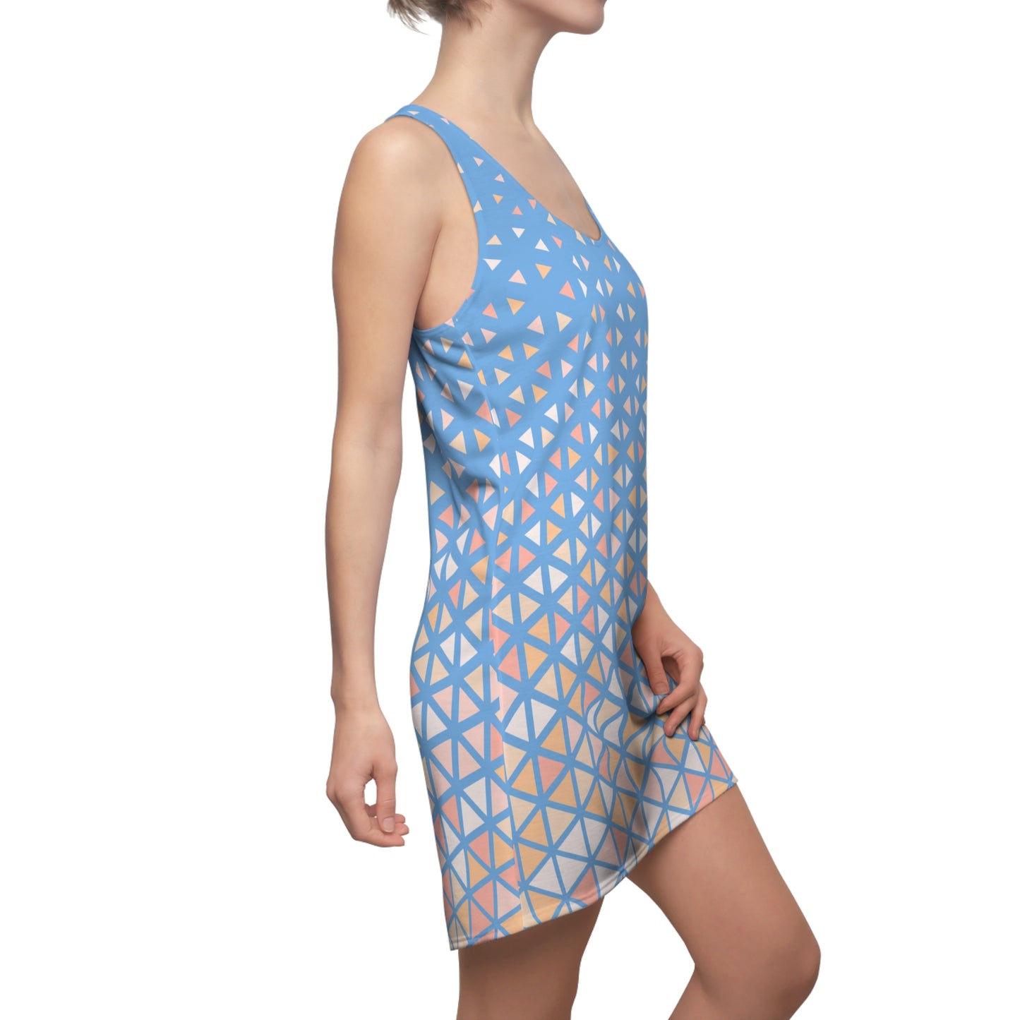 Buntes Dreieck Racerback Kleid – Trendige Sommer Damenmode
