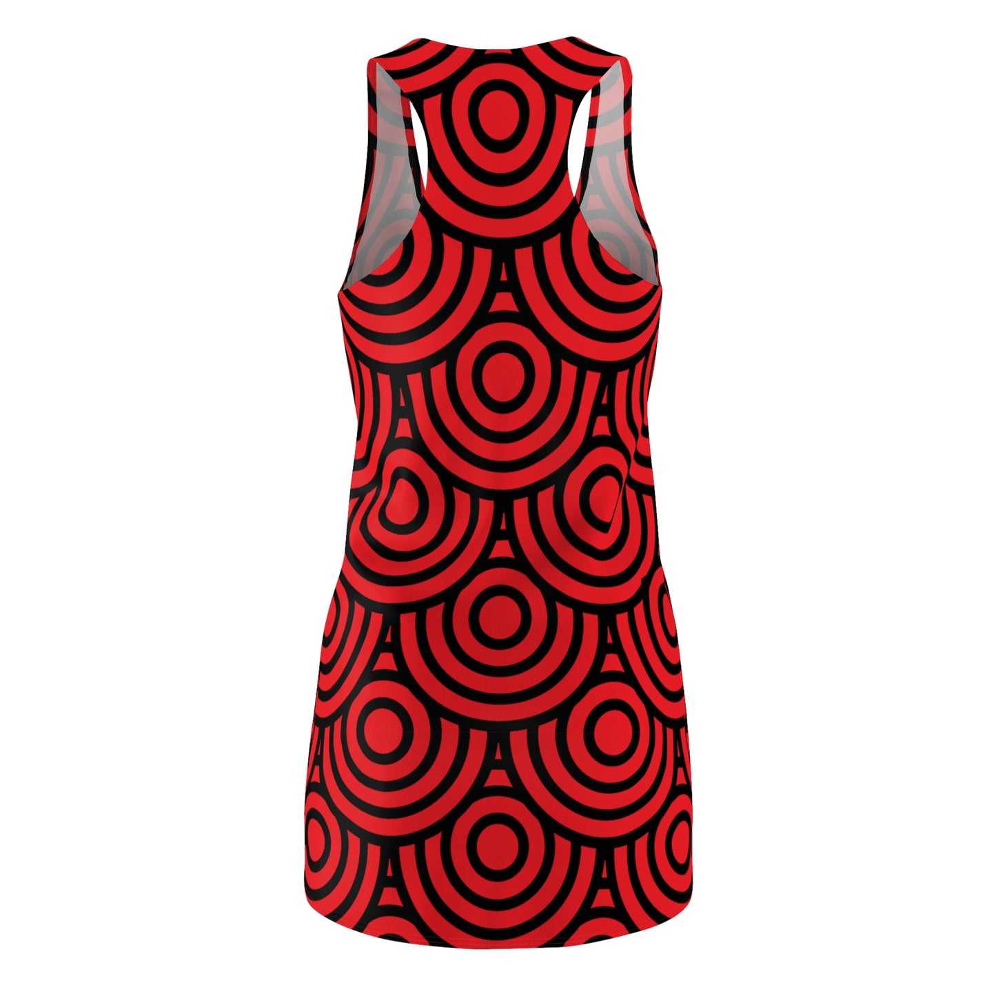 Rotes Kreis Muster Racerback Kleid – Modern & Stilvoll