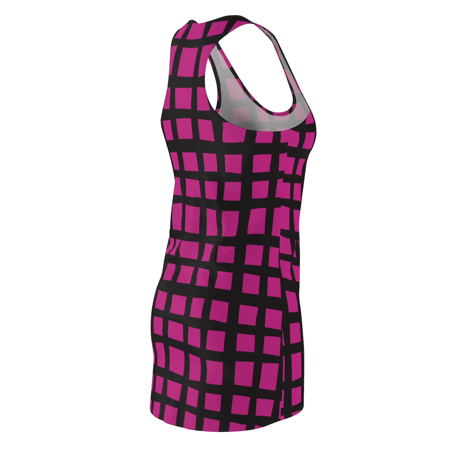 Pinkes Grid Racerback Kleid – Moderner Sommerlook