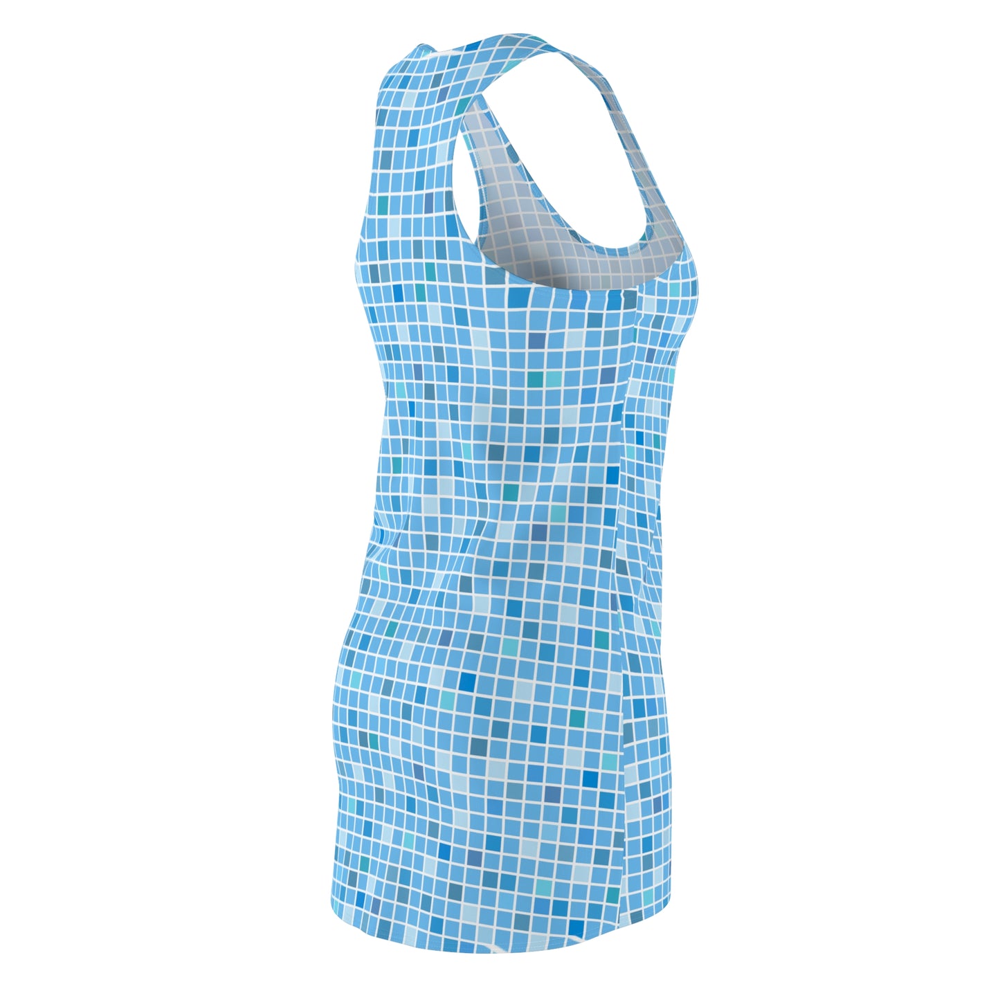 Blau Mosaik Racerback Kleid – Chic Sommerkleid