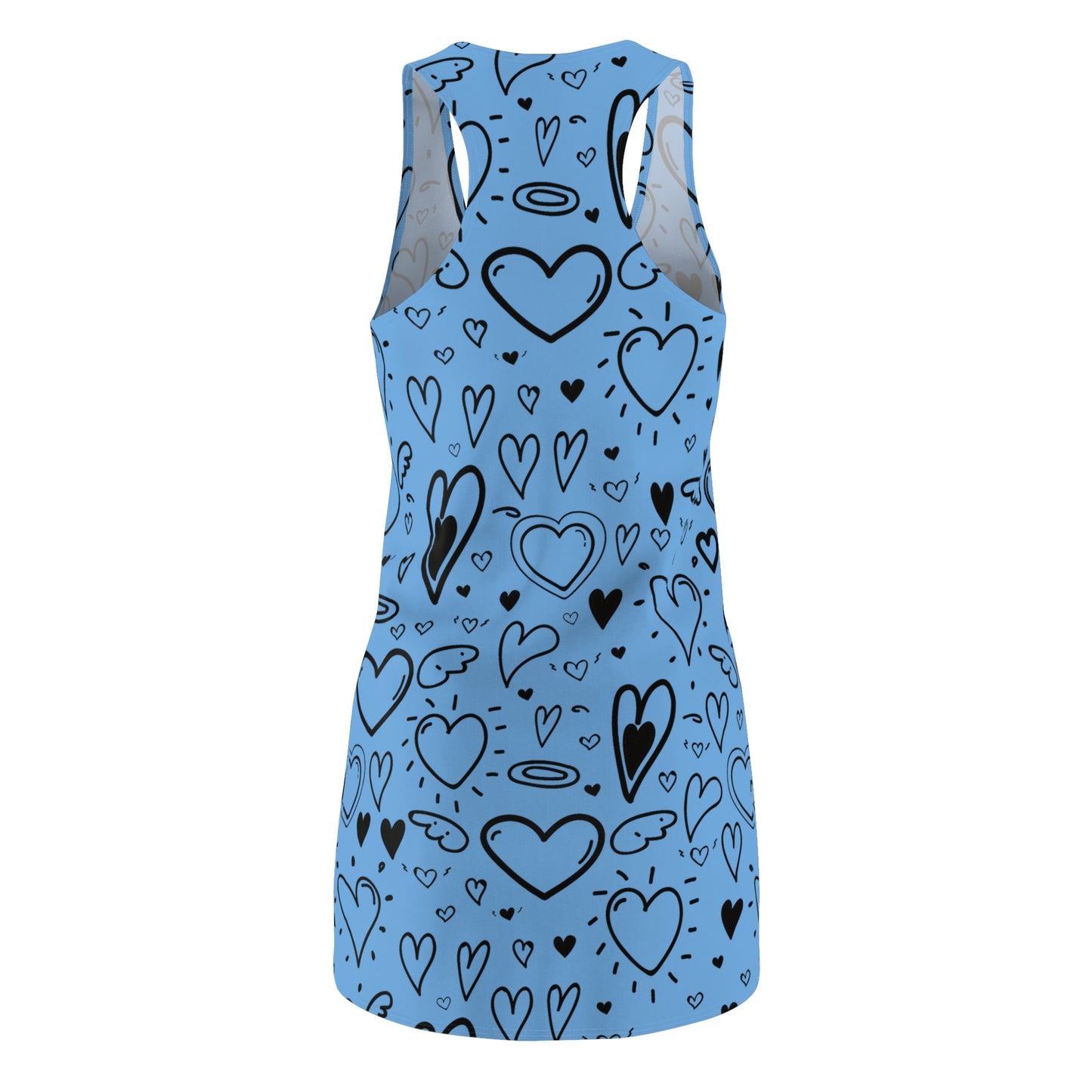 Herz Allover Racerback Kleid – Verspieltes Sommerkleid