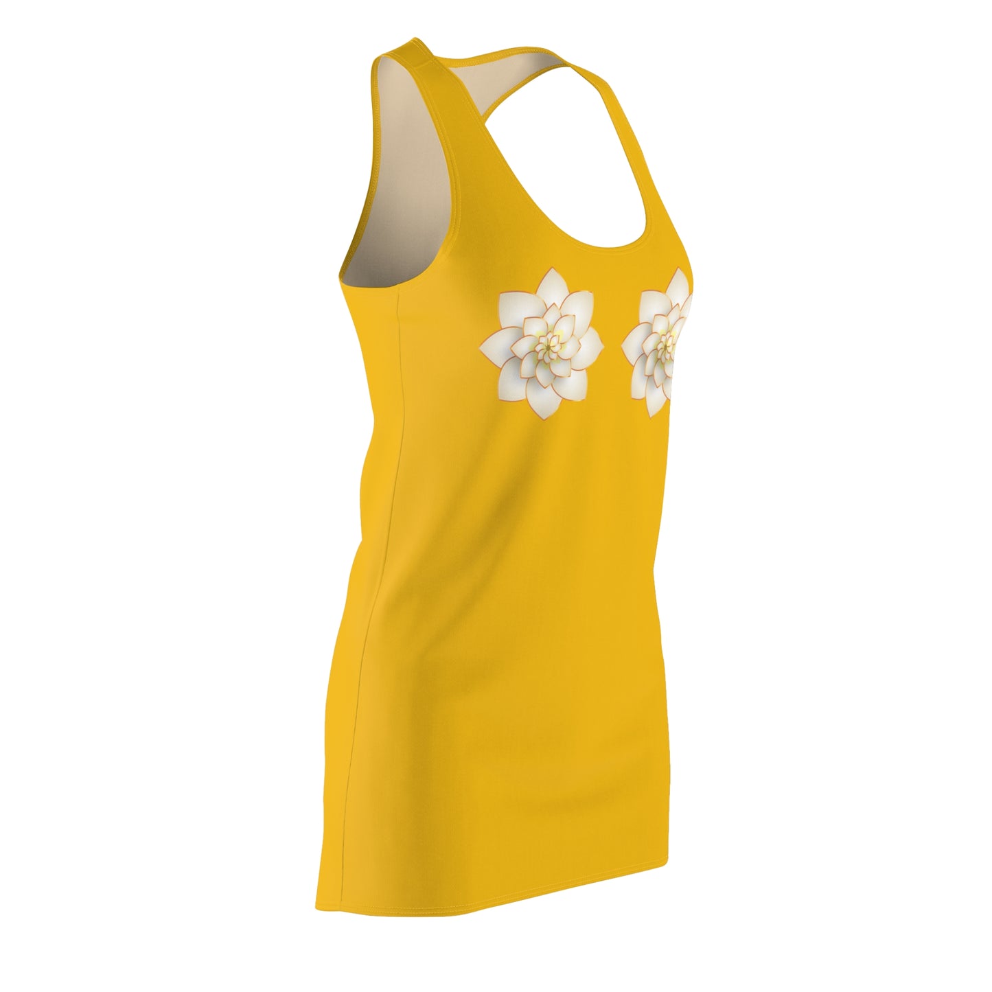 Gelbes Damen Kleid Lotus Racerback Sommer Elegant Alltag Events