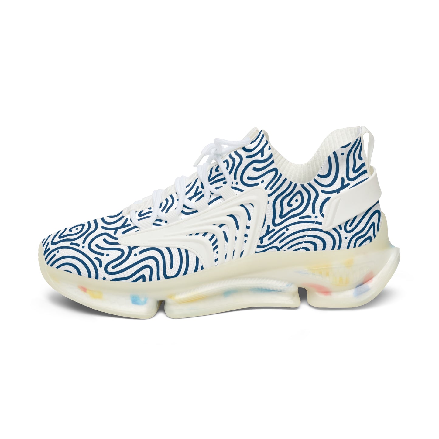 Damen Sneaker Blau Weiß Modern Design Atmungsaktiv