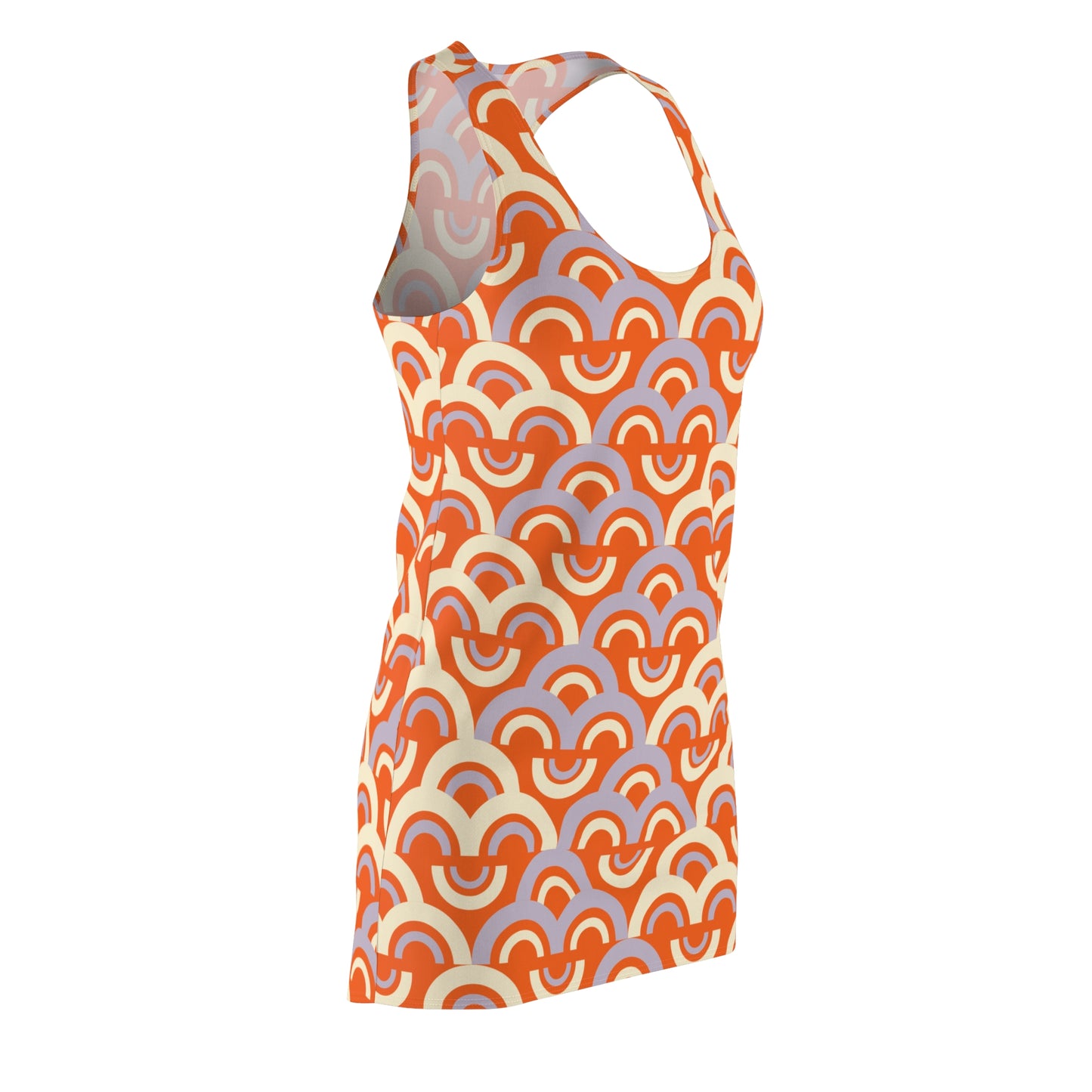 Damen Racerback Kleid Pastell Bogenmuster Bequemes Freizeitkleid