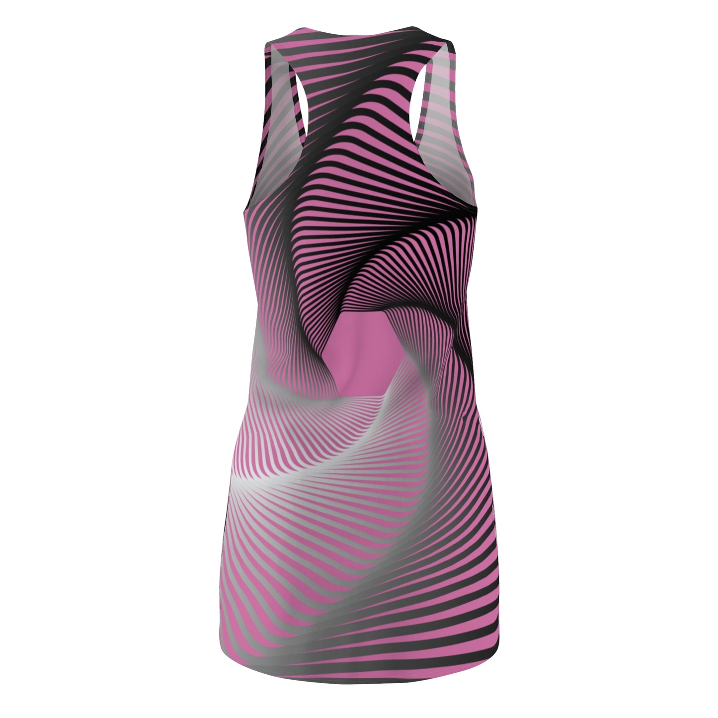 Schwarz Weiß Spirale Racerback Kleid – Stilvolles Sommerkleid Rosa