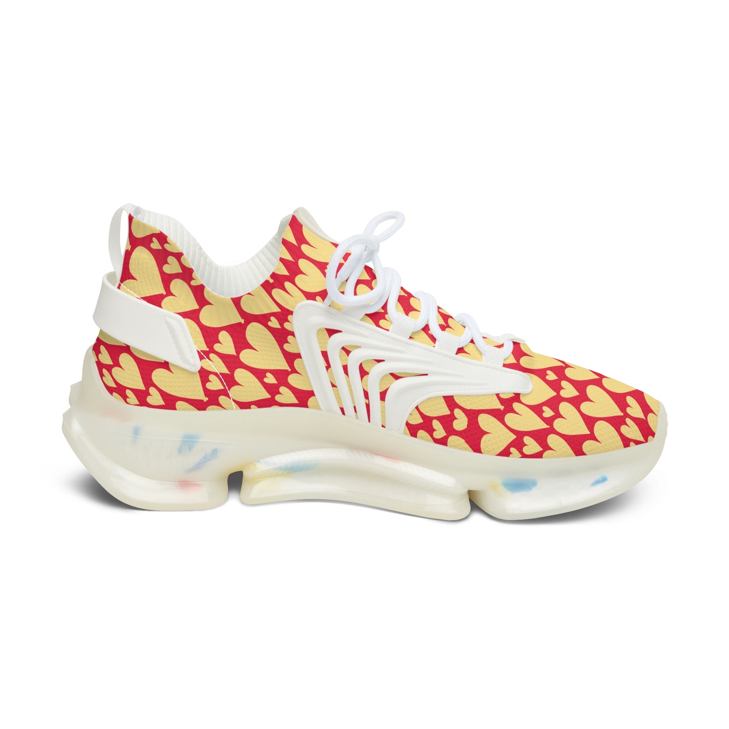 Damen Sneaker mit Herzmuster – Stylische Sportschuhe