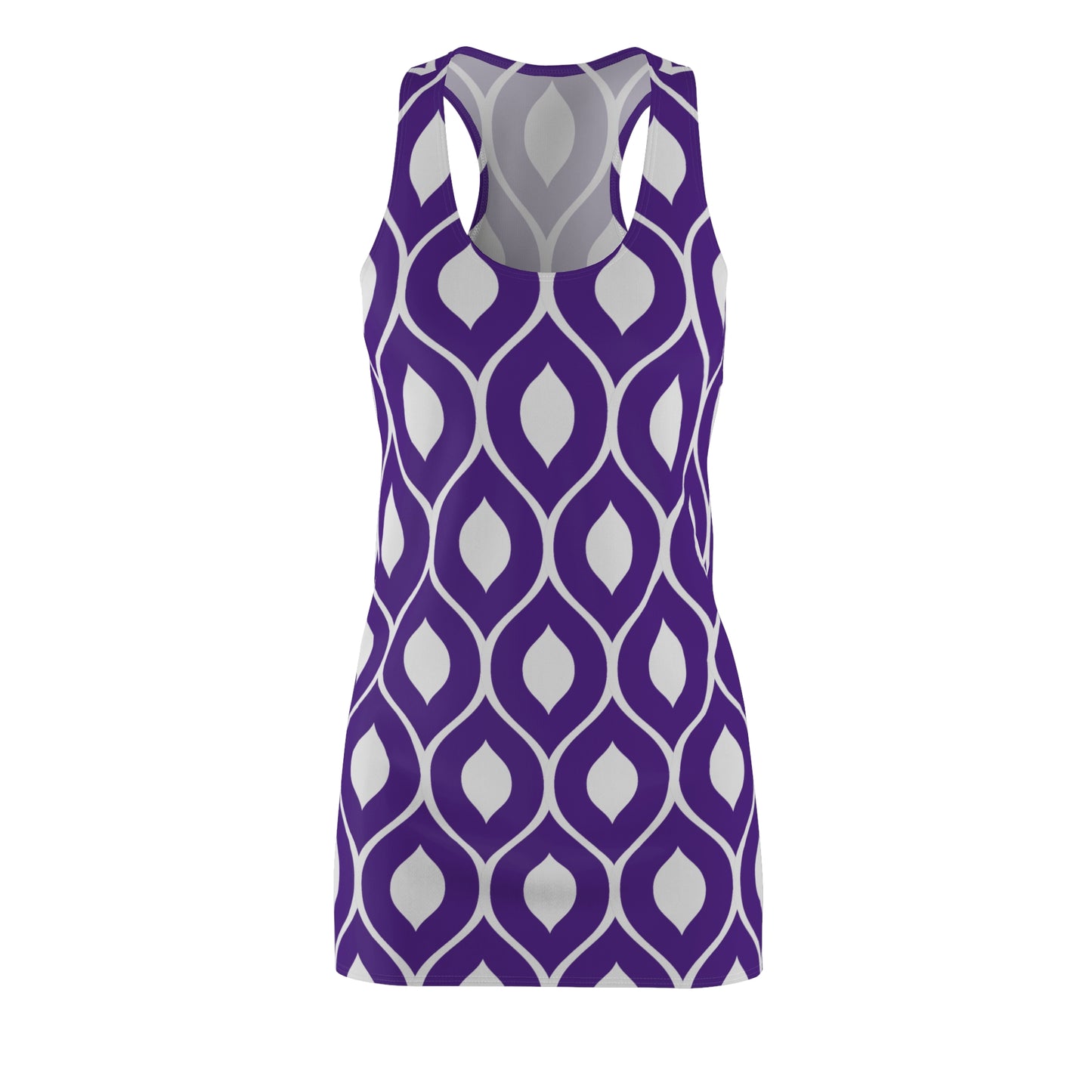 Lila Grau Geometrie Racerback Kleid – Stilvolles Sommerkleid