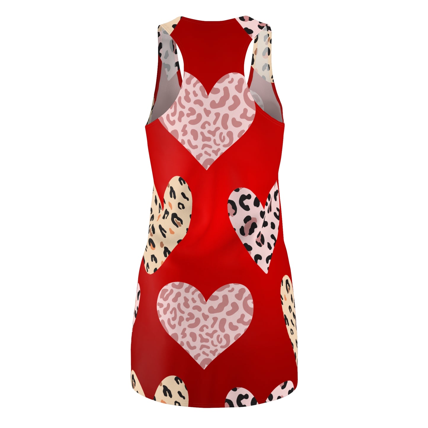 Damen Kleid Herzmuster Valentinstag Rot Racerback Sommer Romantisch