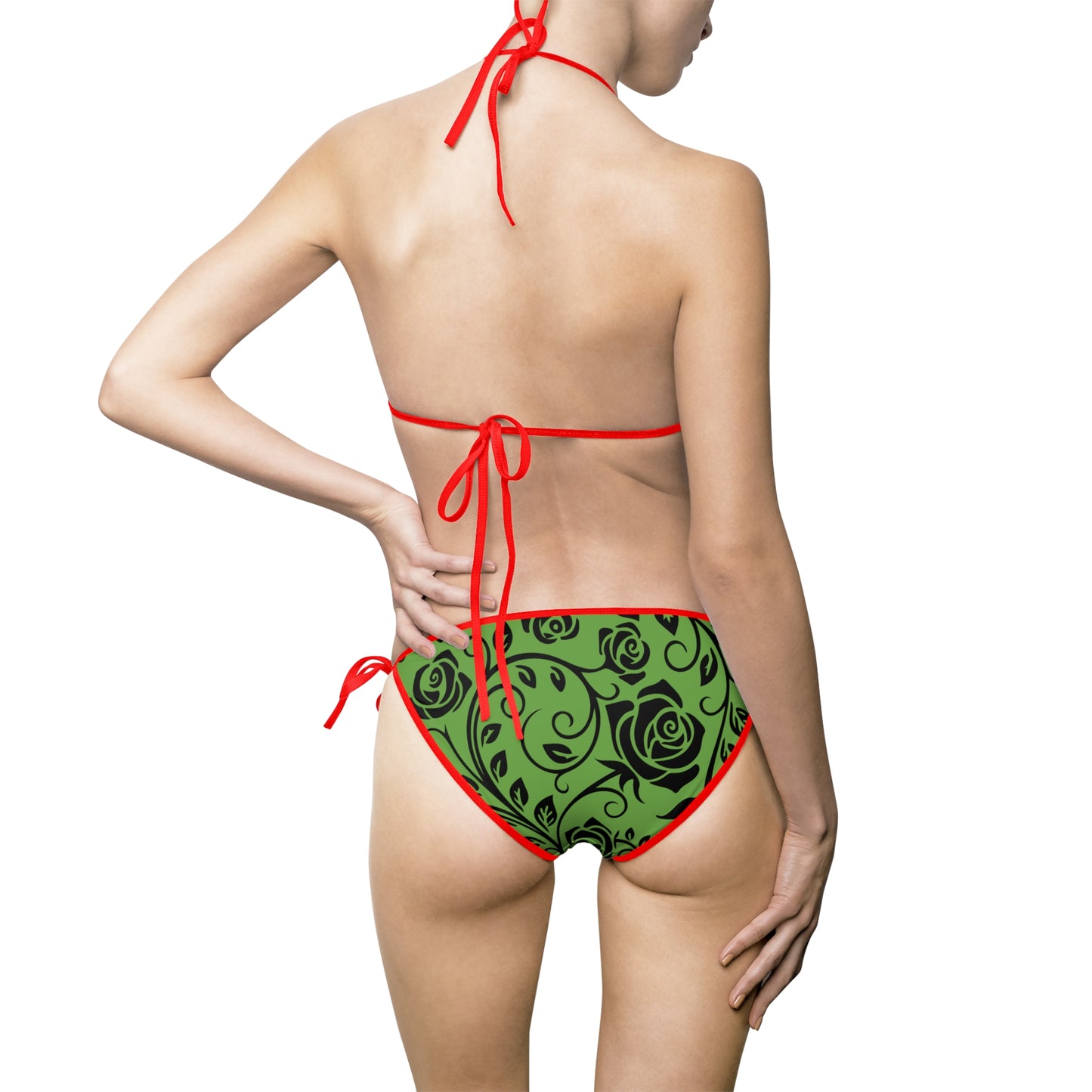 Bikini Damen Floral Print Swimsuit Sexy Sommer Strandmode Grün