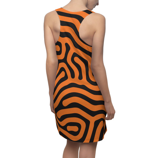 Abstrakt Racerback Kleid – Schwarz Crusta Damenmode