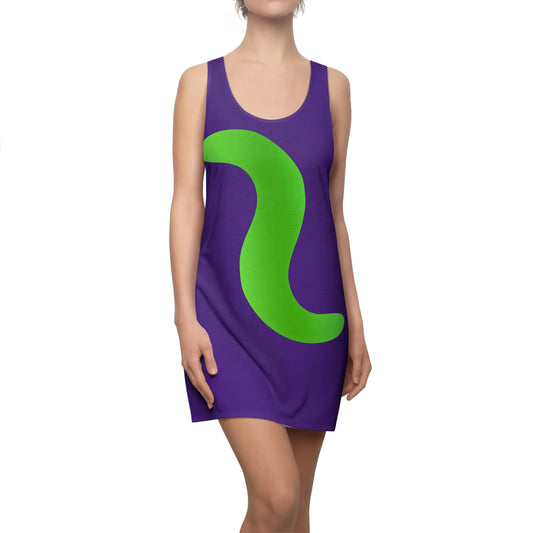 Lila Grün Abstrakt Racerback Kleid – Stylishes Sommerkleid