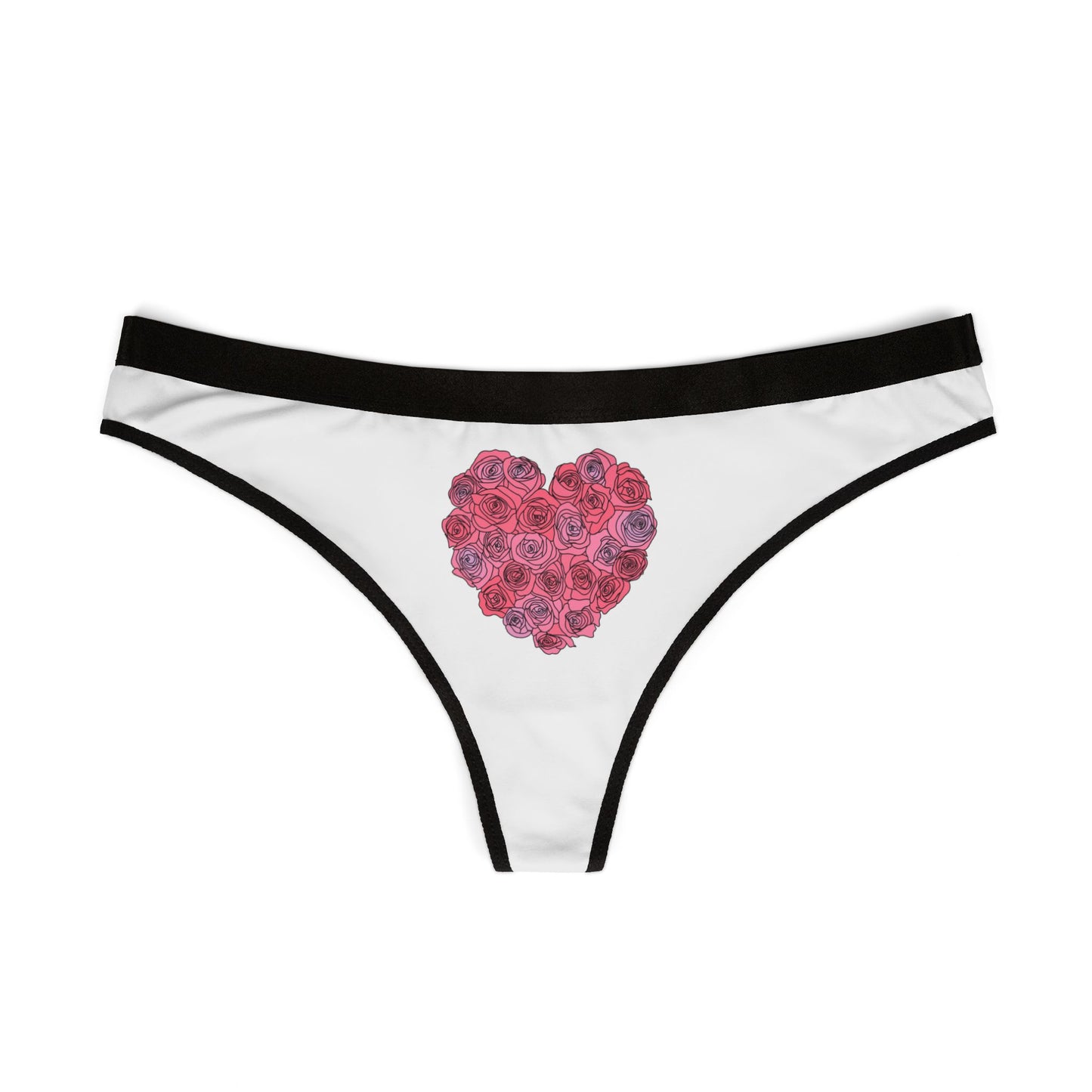 Damen Thong Unterwaesche Bequeme Atmungsaktive Slips mit Herzchen