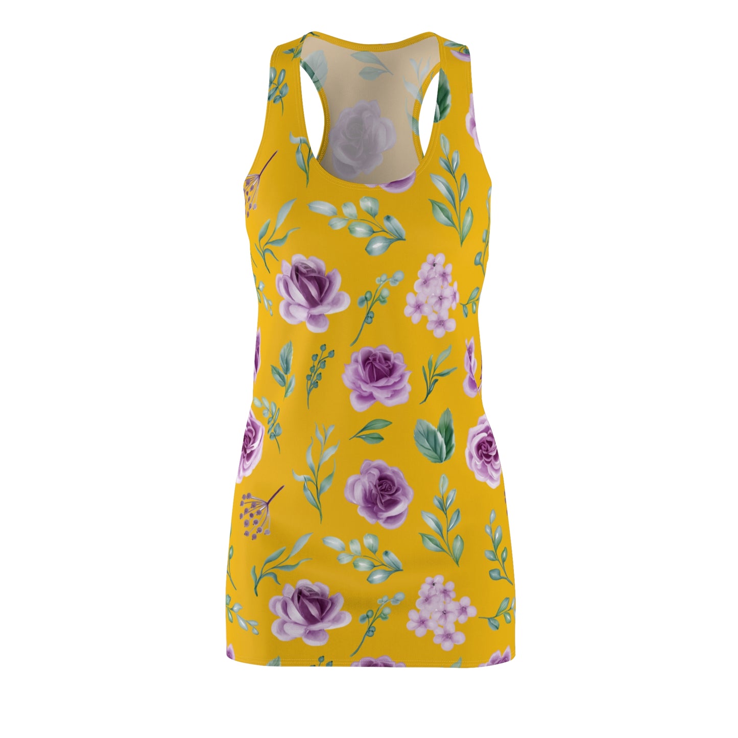 Gelb Floral Racerback Kleid – Blumenkleid Sommer Damen