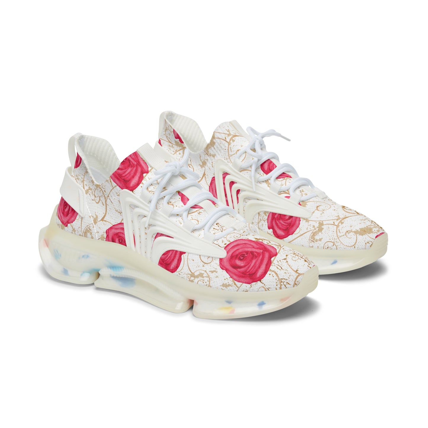 Damen Sneaker mit Rosenmuster – Stylische Sportschuhe