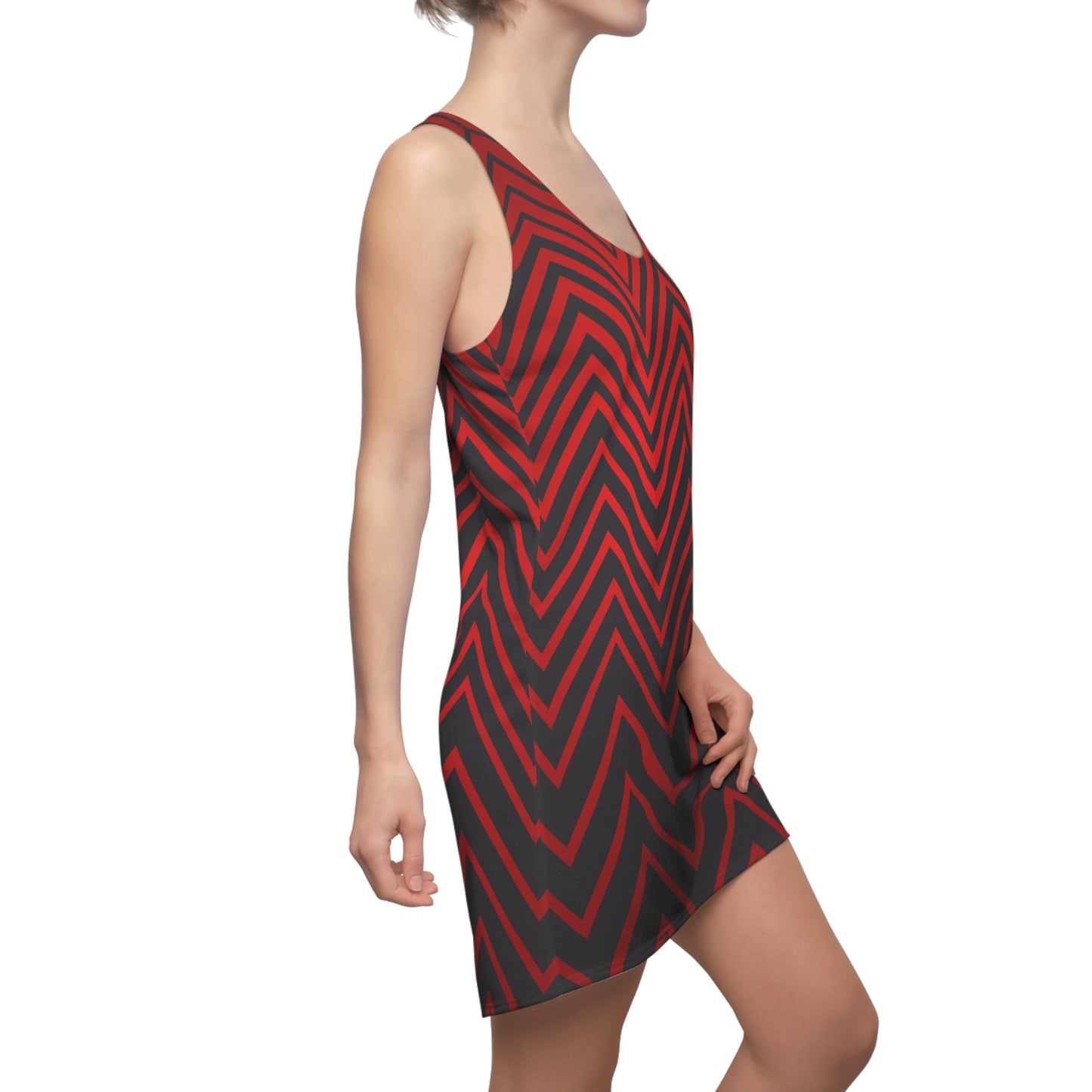 Racerback Damen Kleid Rot Farbverlauf Muster Racerback Sommer Party