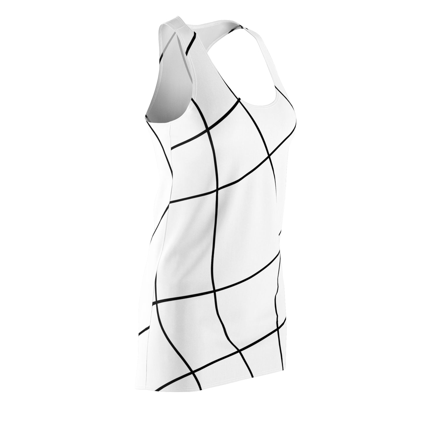 Abstrakt Linien Racerback Kleid – Modernes Sommerkleid