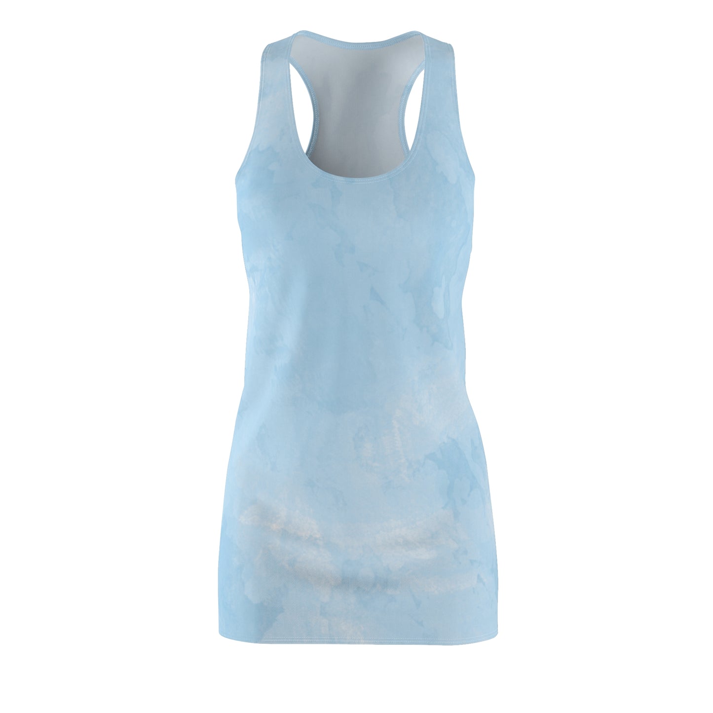 Hellblaues Racerback Kleid Damen – Sommerkleid mit hellen Flecken