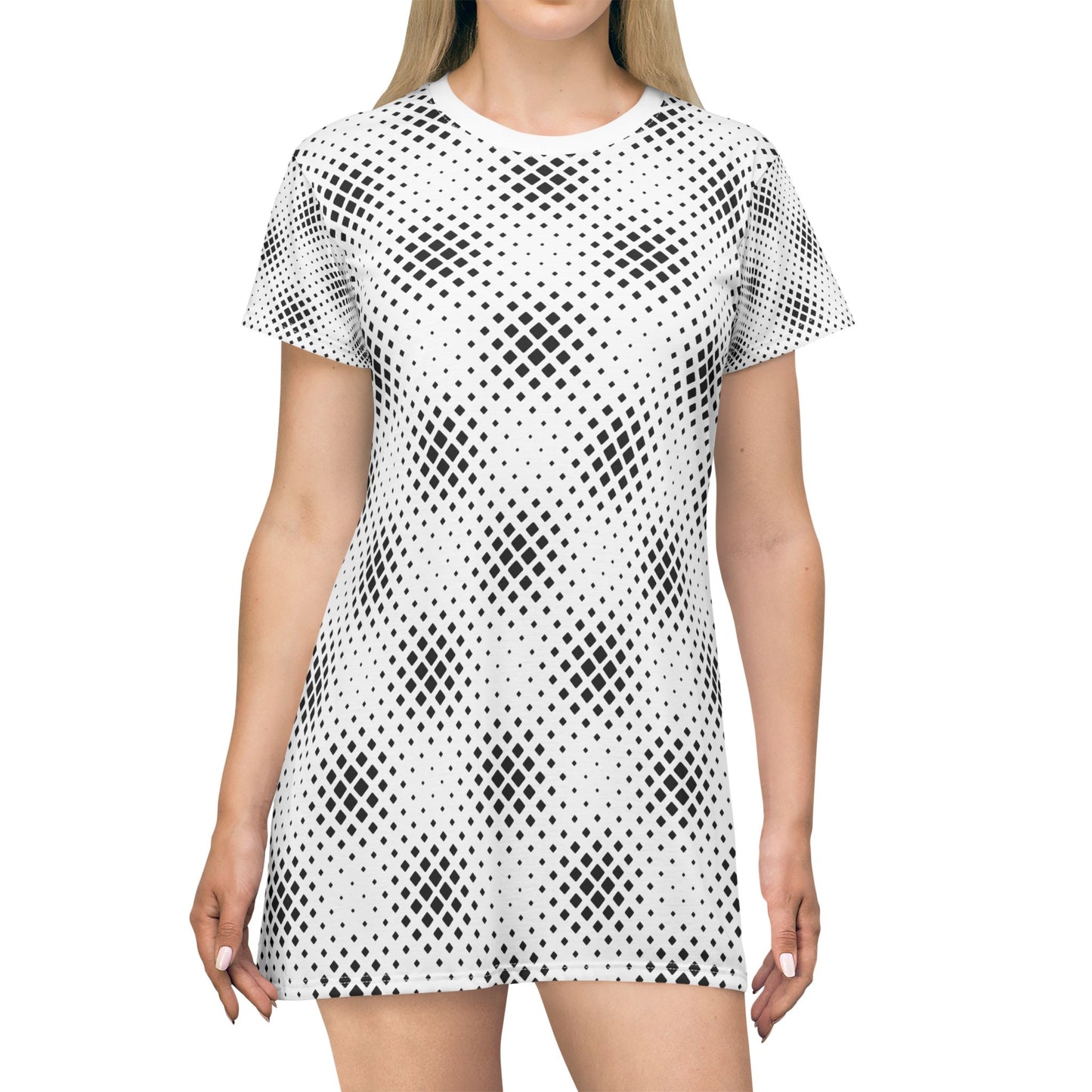 Damen Kleid Punktmuster T-Shirt Sommer Casual Einzigartig