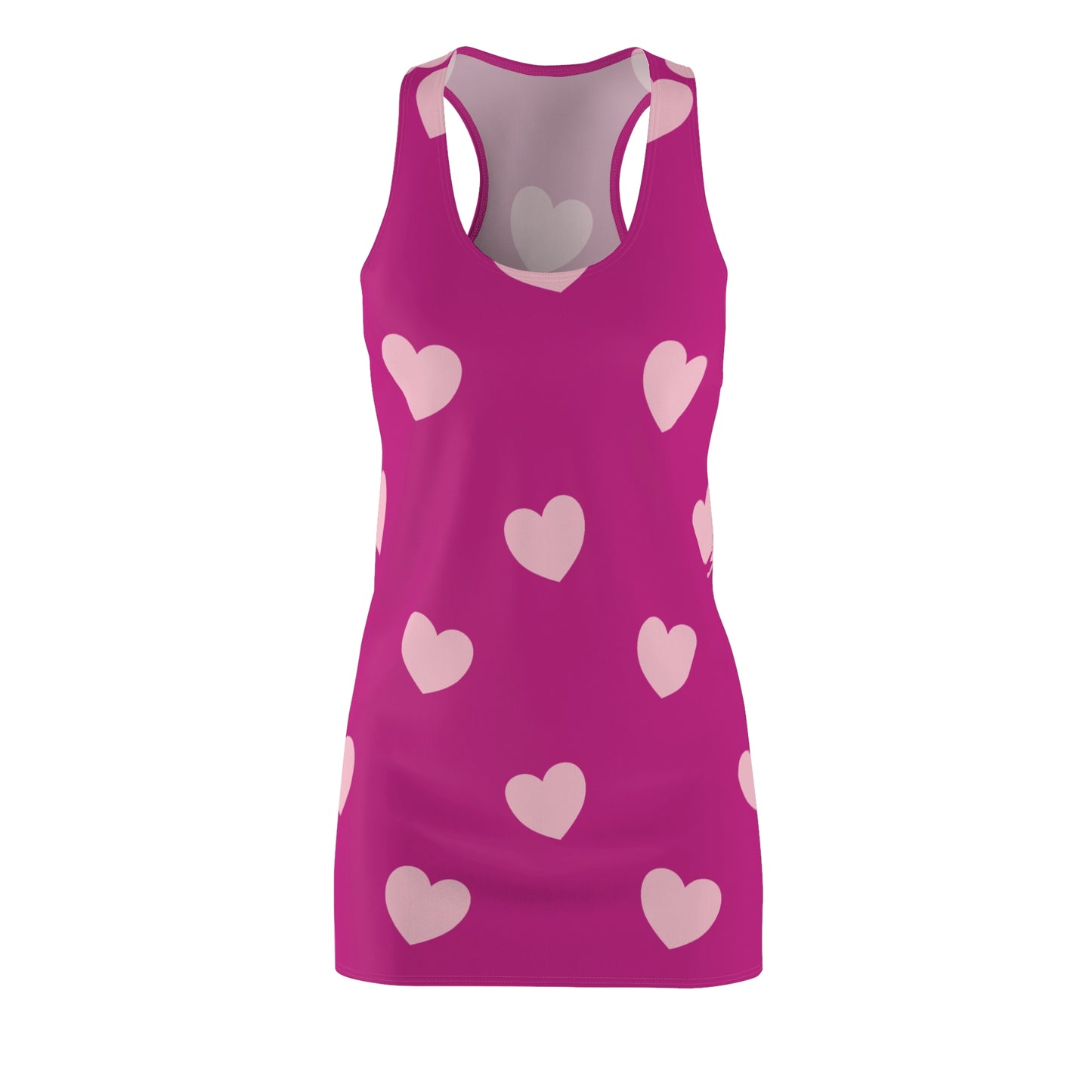Rosa Herz Racerback Kleid – Romantisches Sommerkleid
