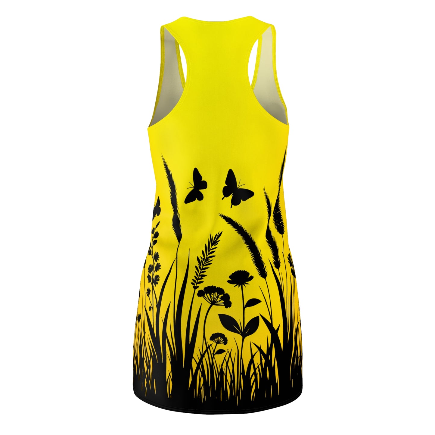 Gelb Schmetterling Racerback Kleid – Sonnige Sommer Damenmode
